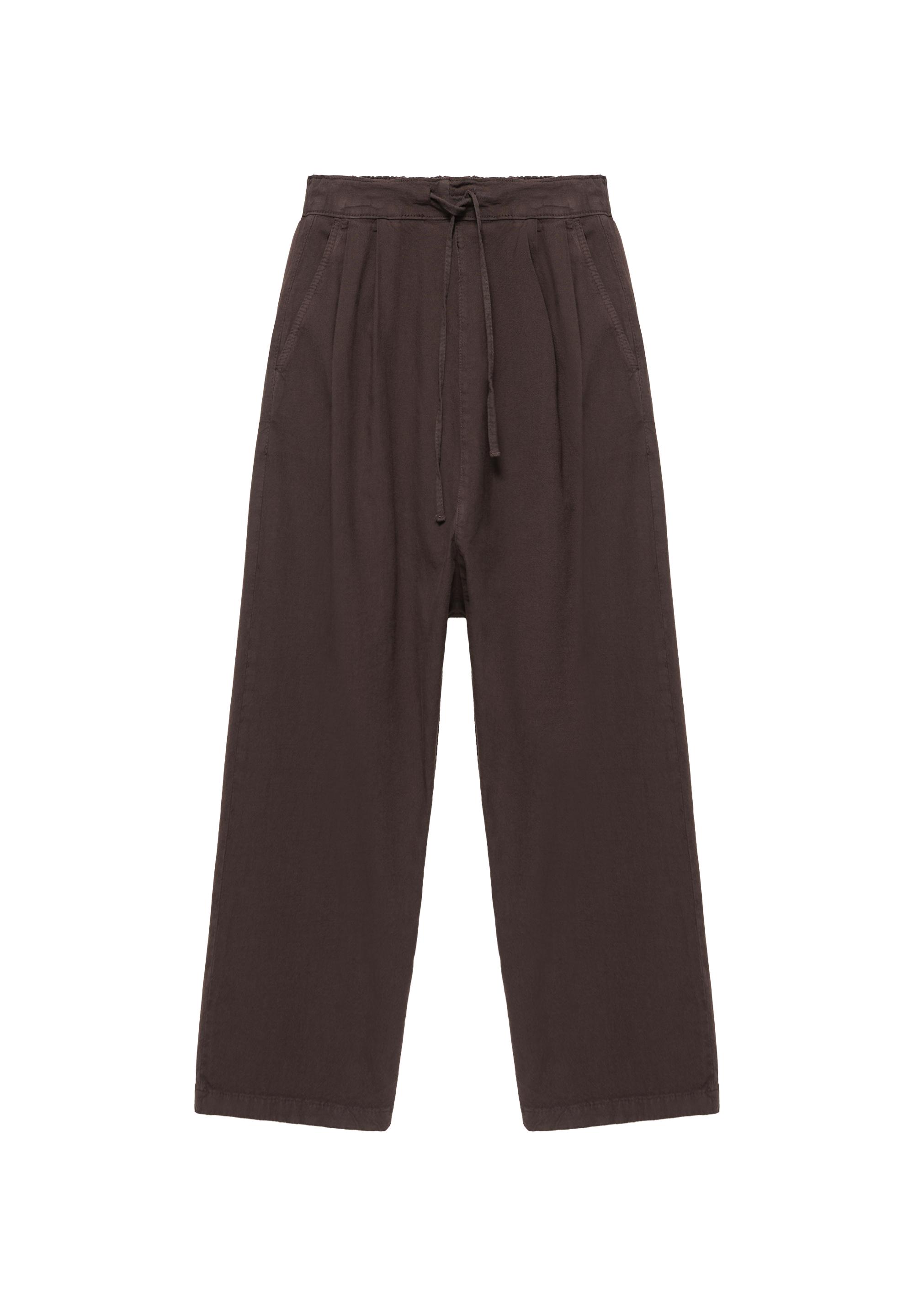 Baggy sarouel trousers with drawstring — Brown
