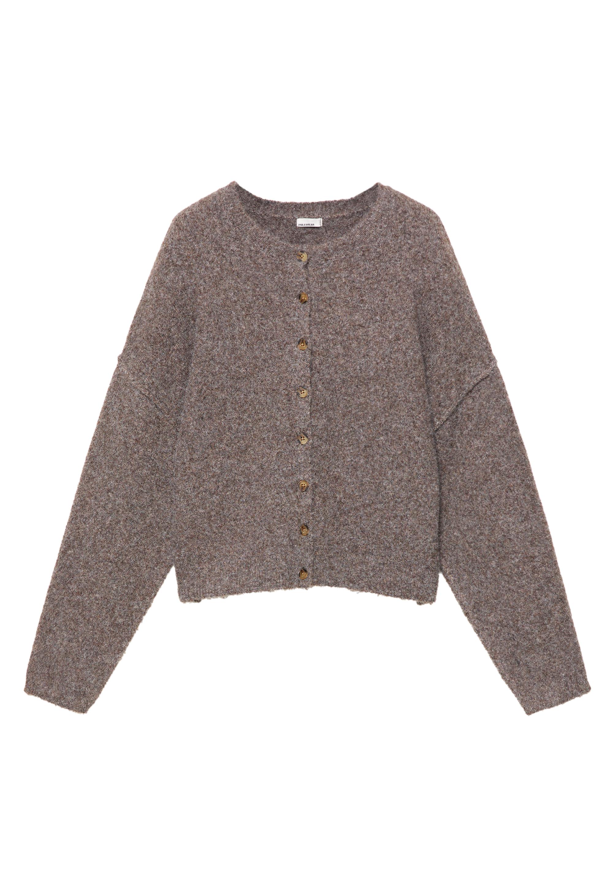 Soft knit cardigan — Brown