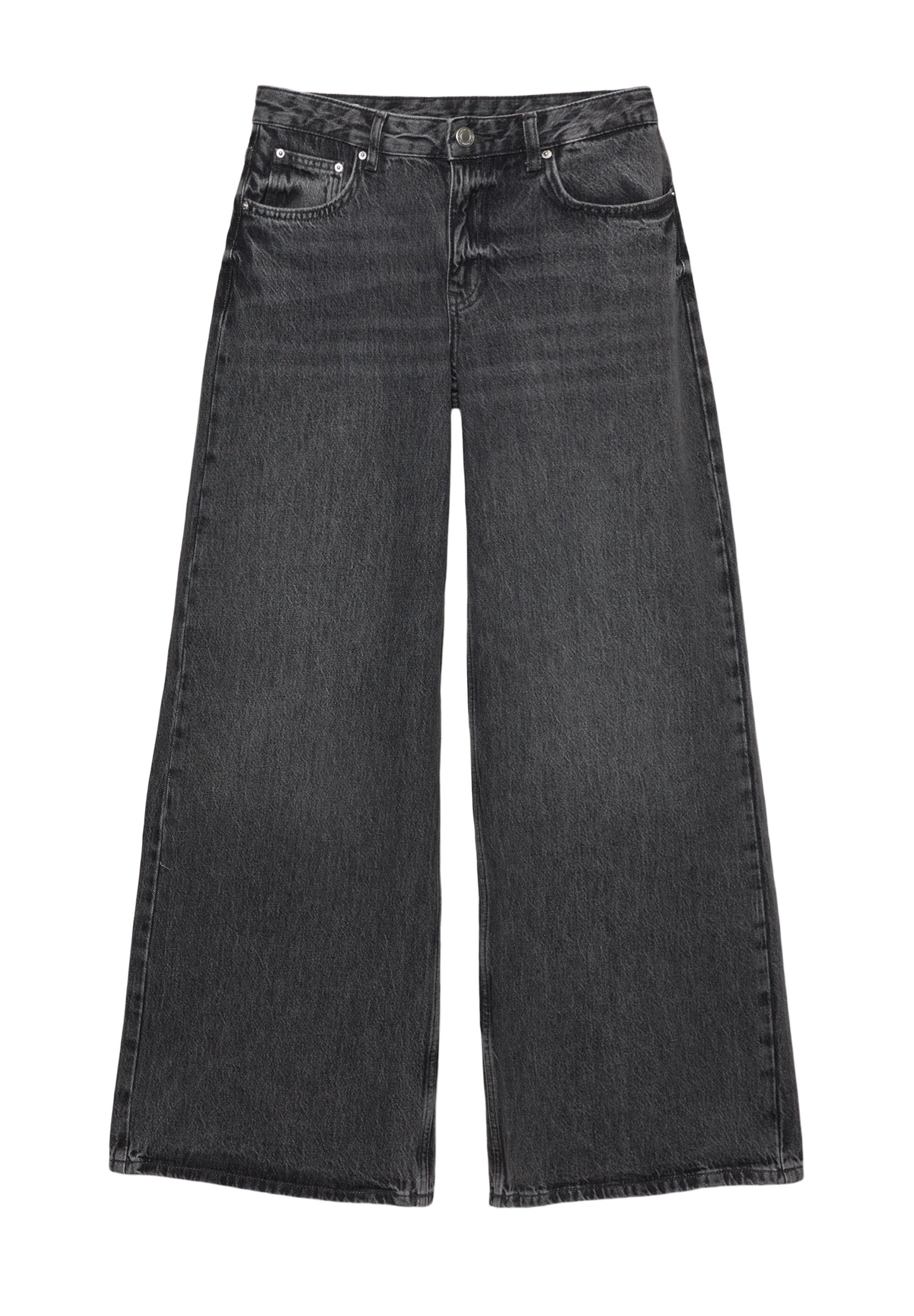 Low-rise wide-leg jeans — Medium grey
