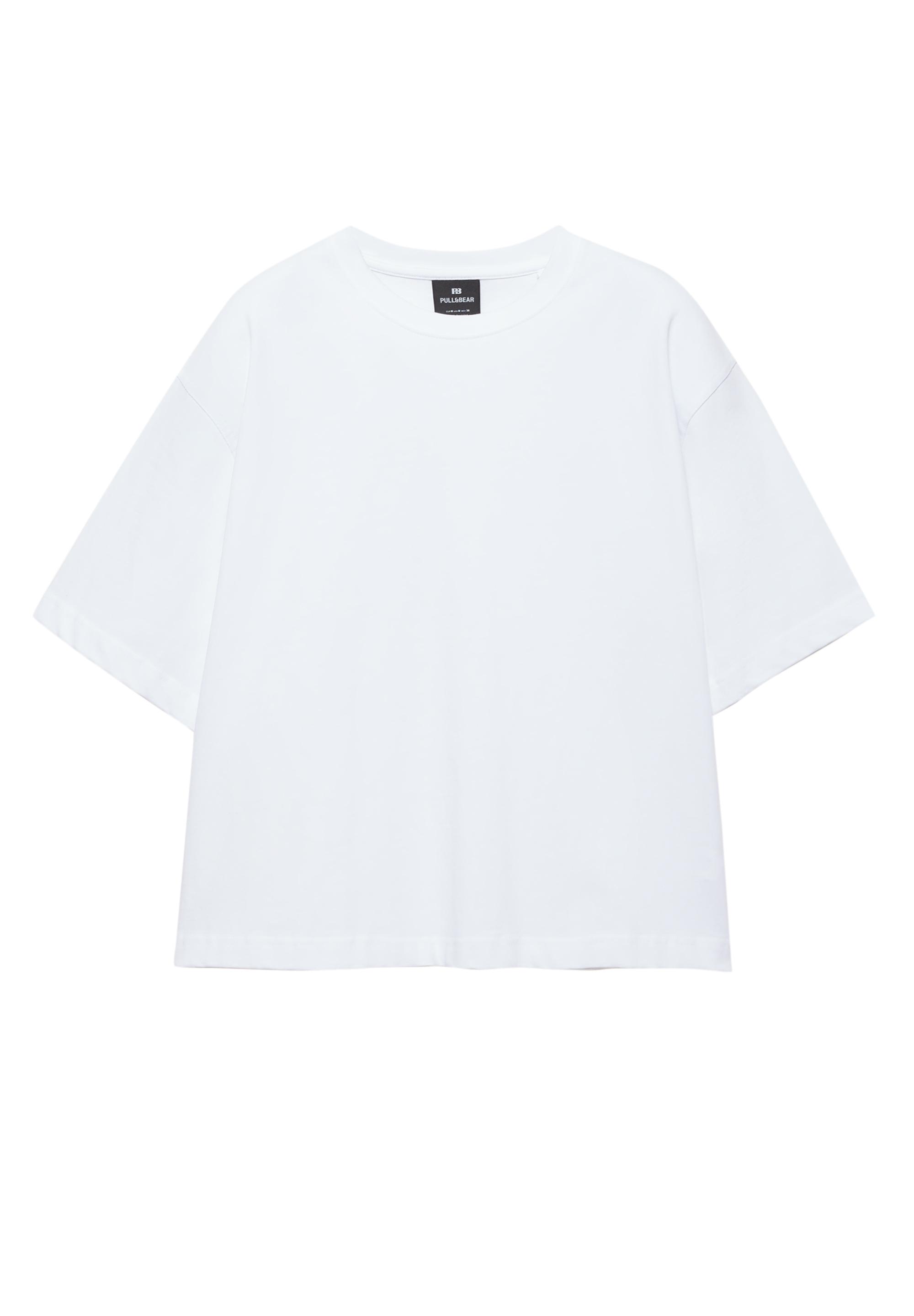Cropped short sleeve T-shirt — Off white