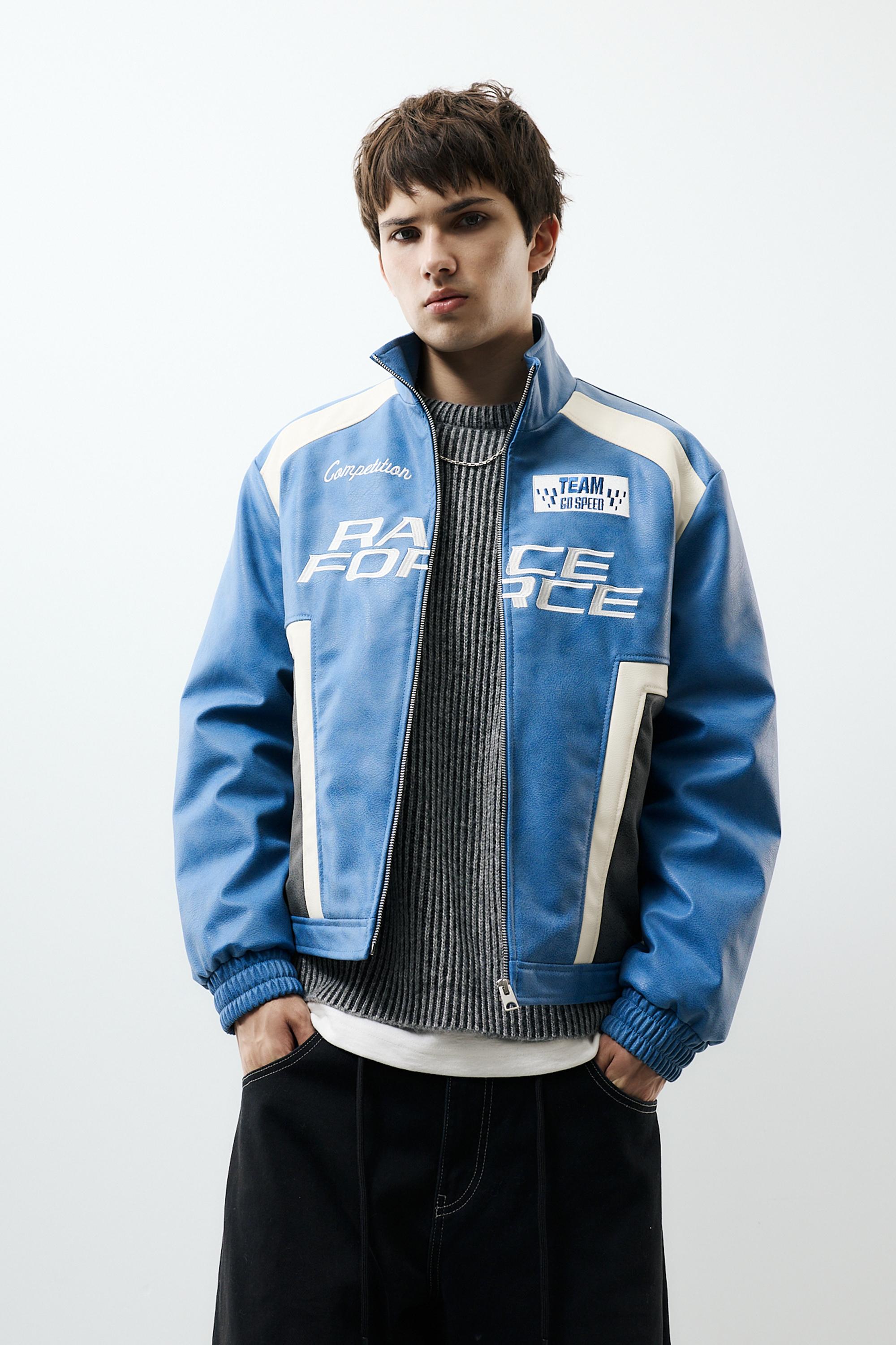 Chaqueta efecto piel race force