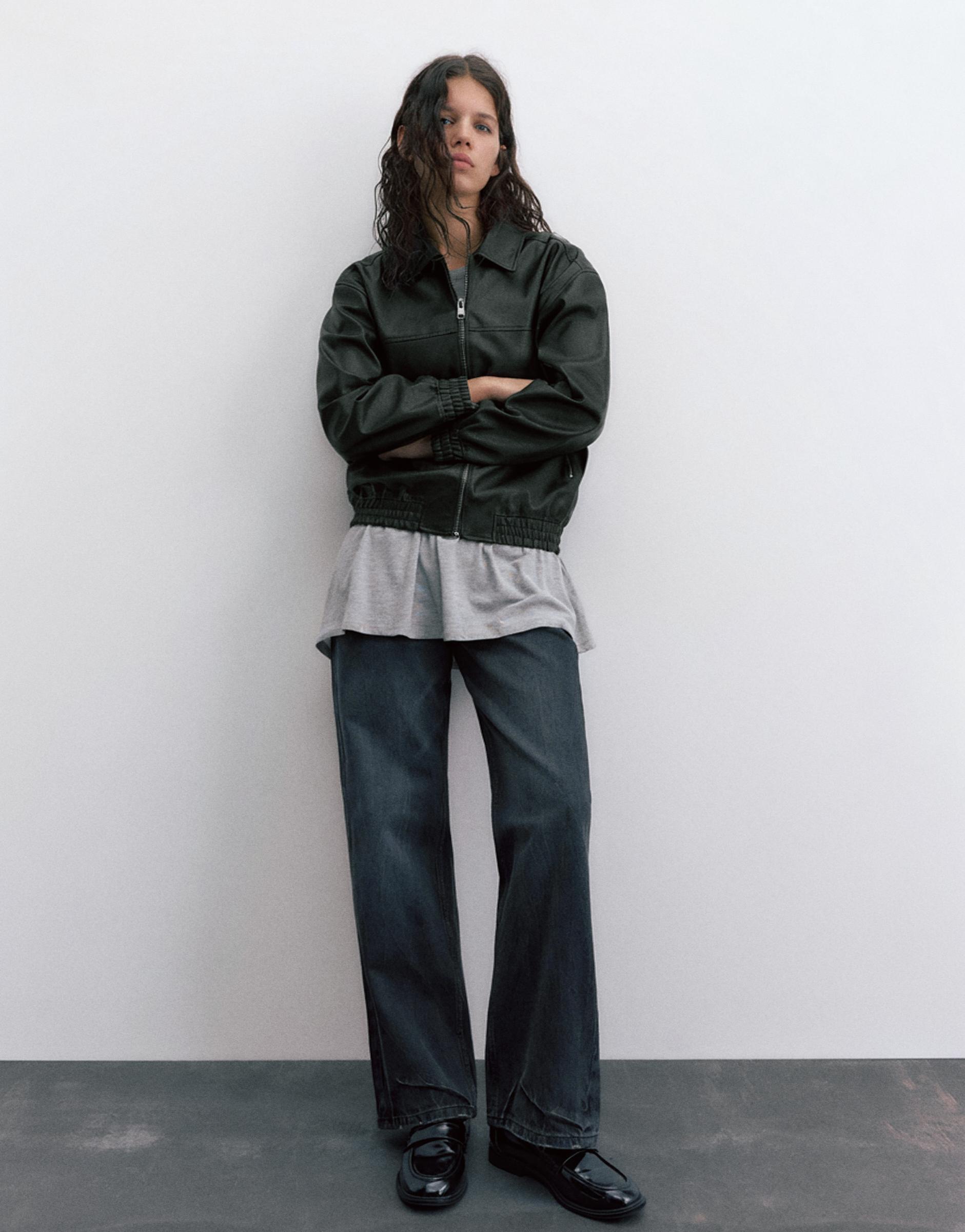 Suni Deri Baba Kesim Ceket - Görsel 10