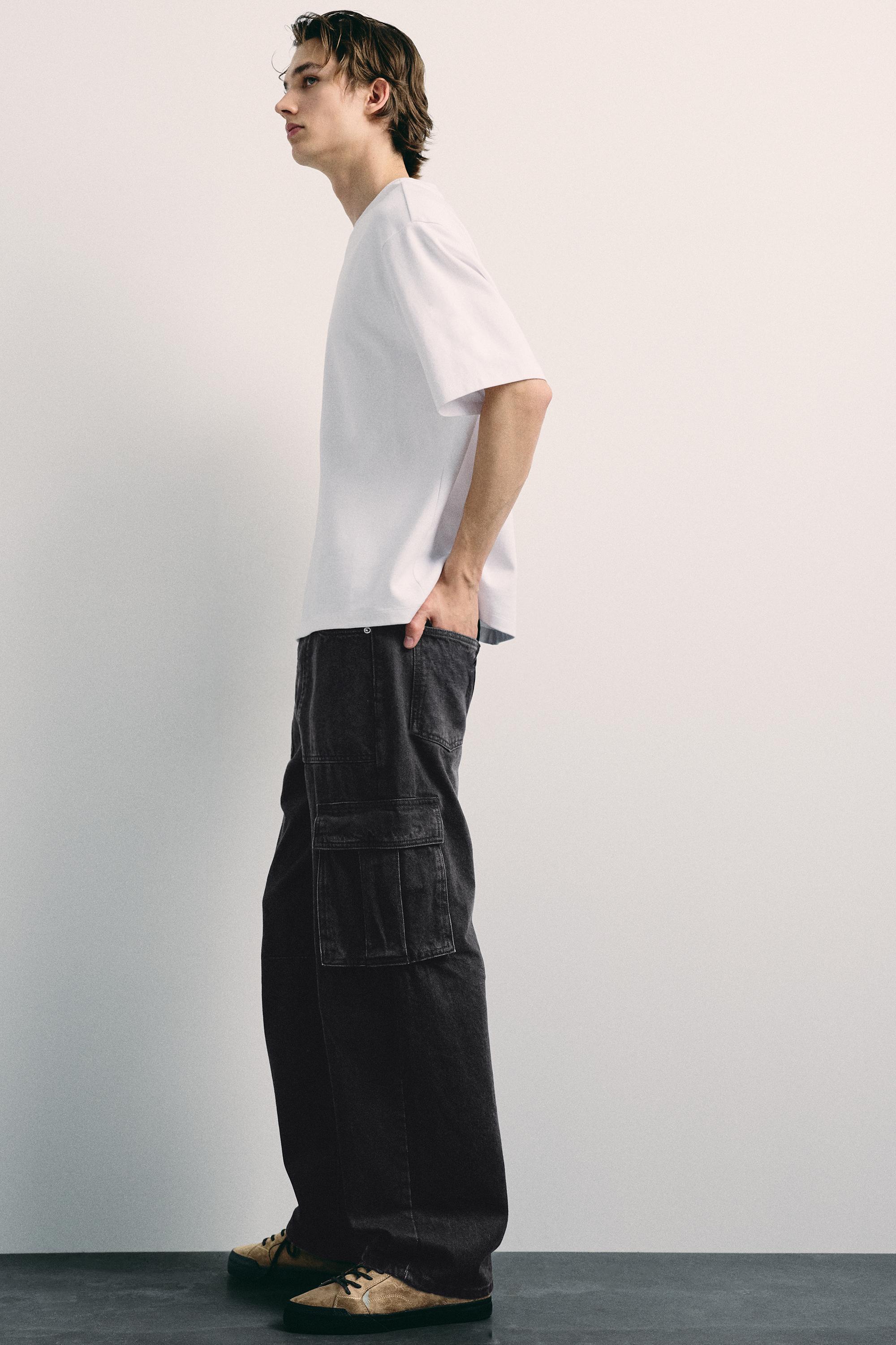 Pull&Bear Relaxed kargo jean görsel 8
