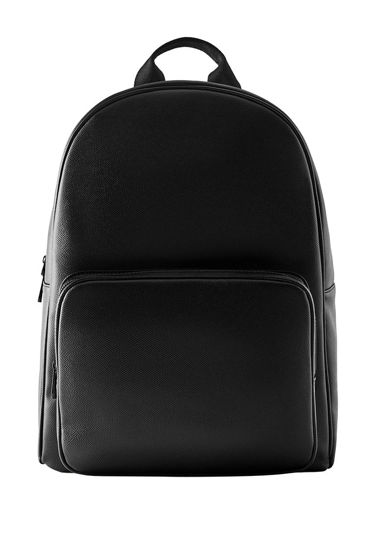 Textured pocket backpack — Black