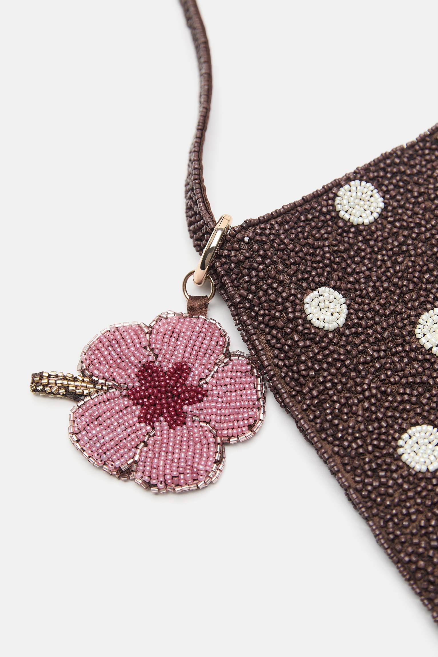 Puantiyeli payetli omuz çantası - Görsel 3