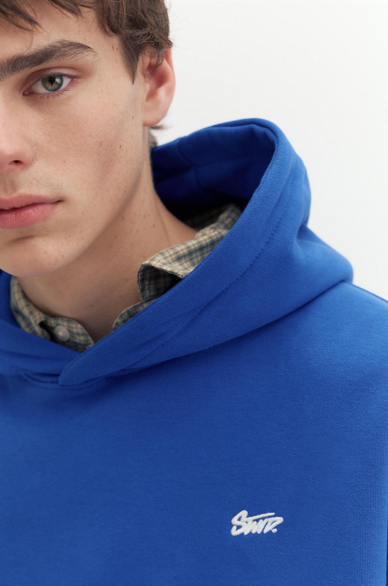 STWD logo boxy hoodie — Deep blue