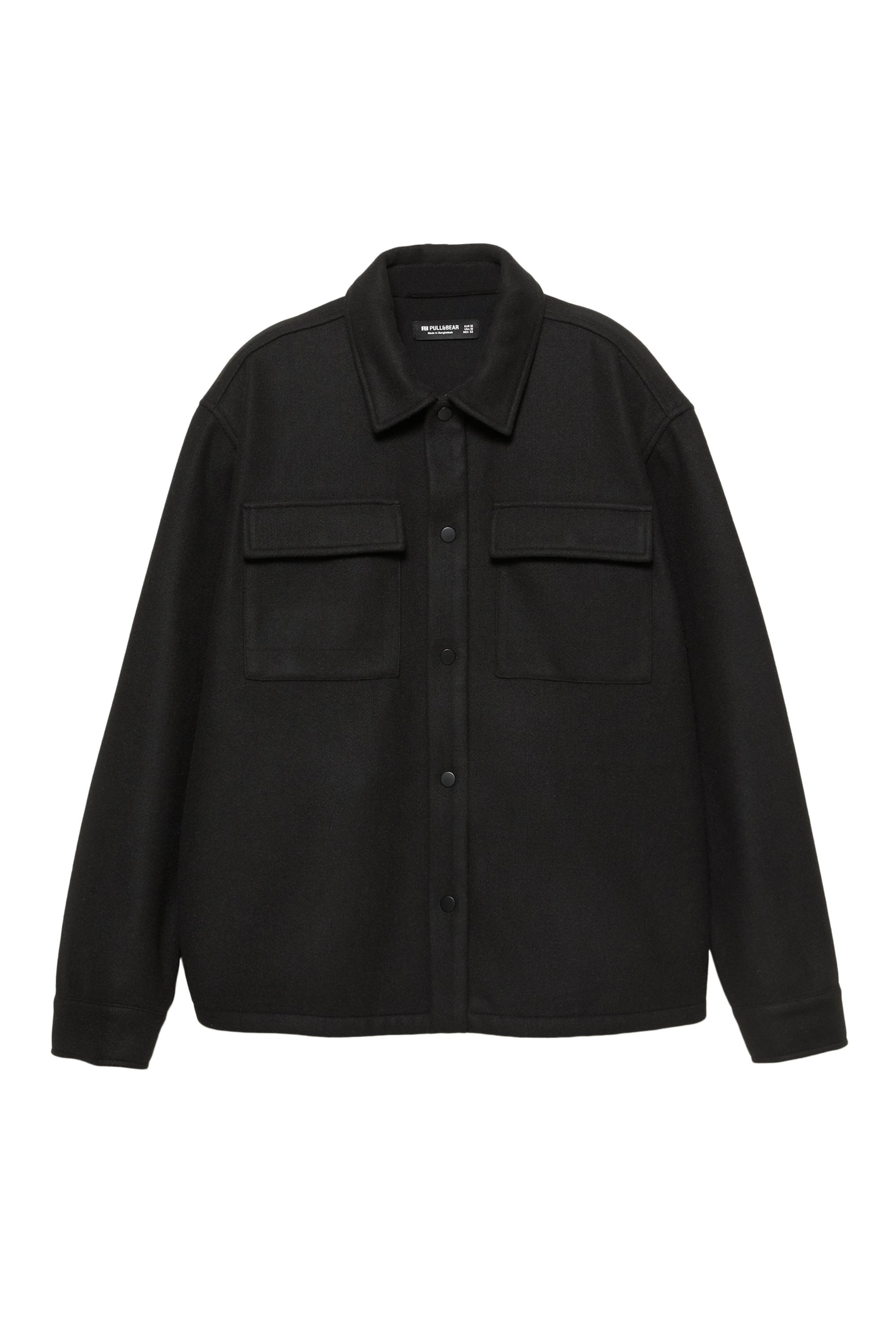 Cepli yünlü ince ceket - Görsel 2