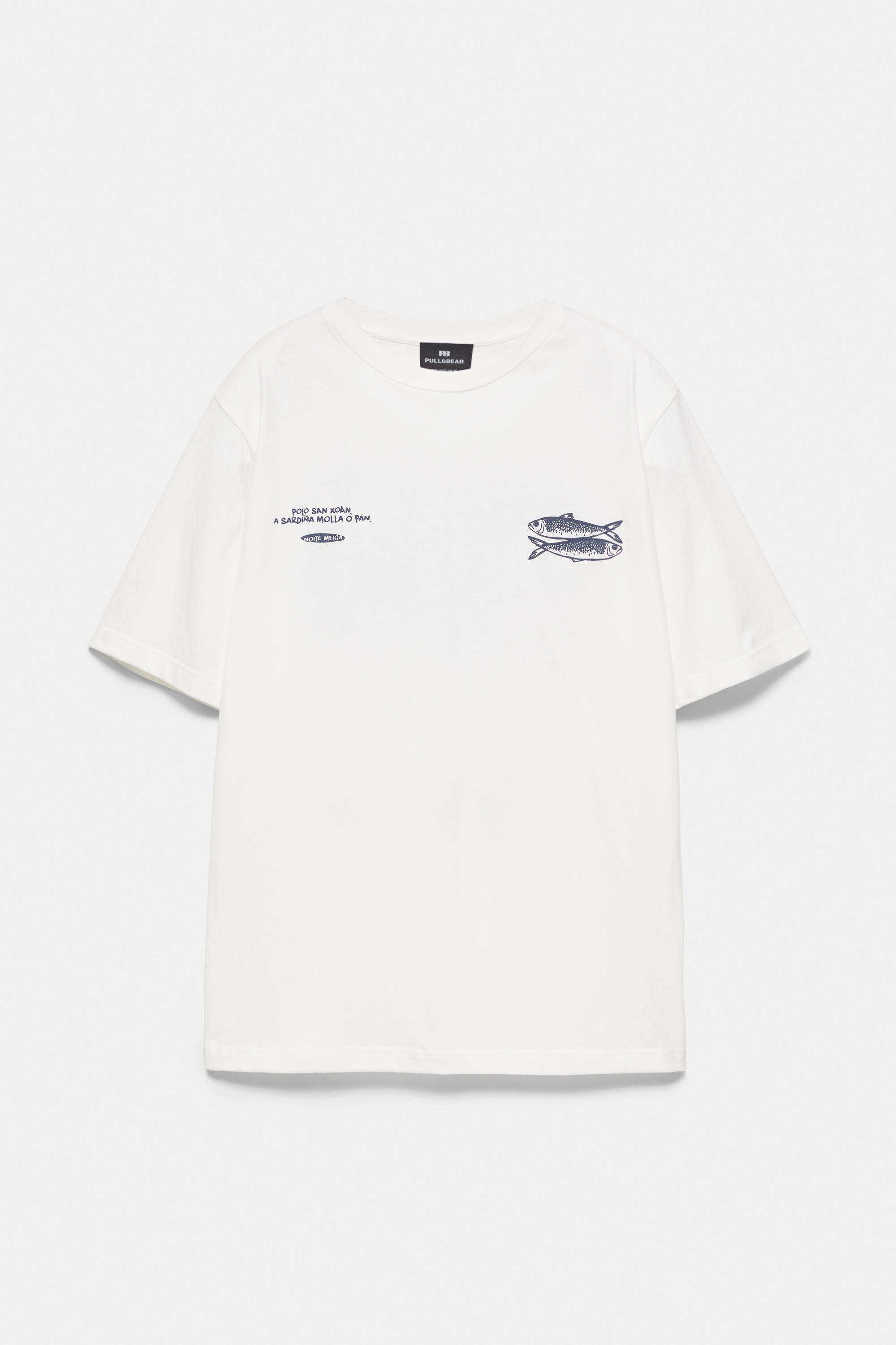 San Xoán sardine T-shirt — Off white