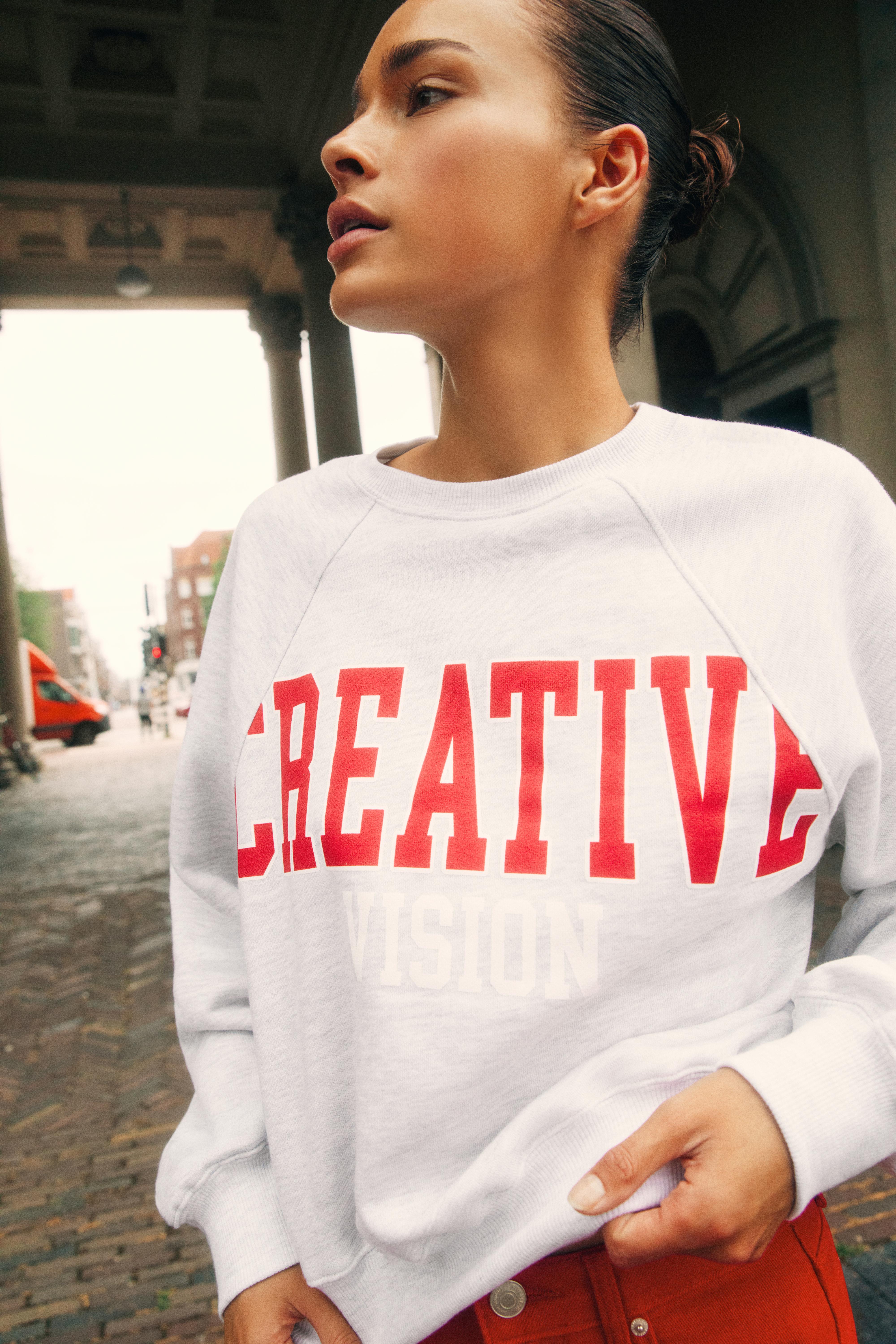 Creative graphic sweatshirt — Grey marl