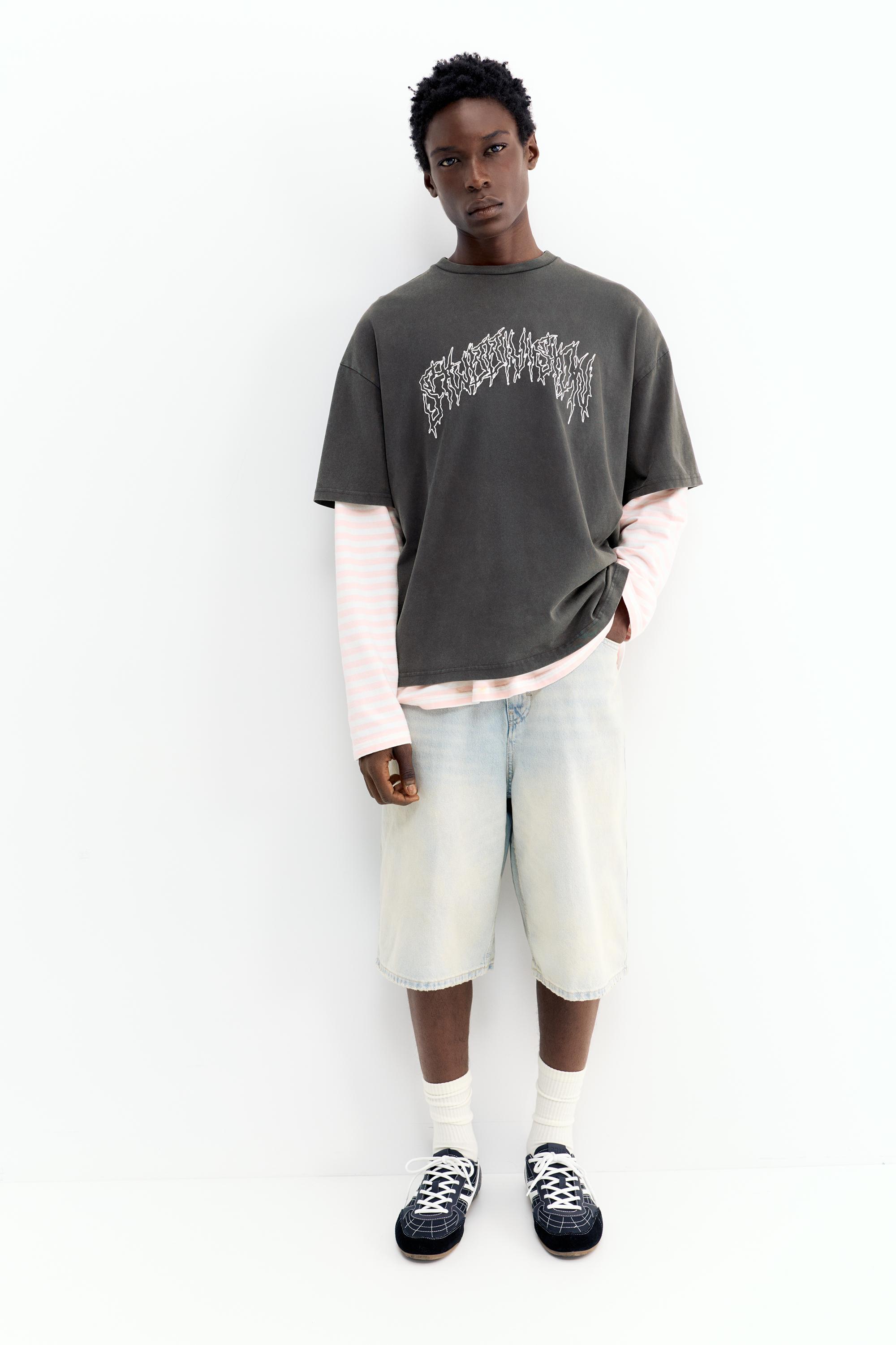 Acid wash STWD T-shirt — Black