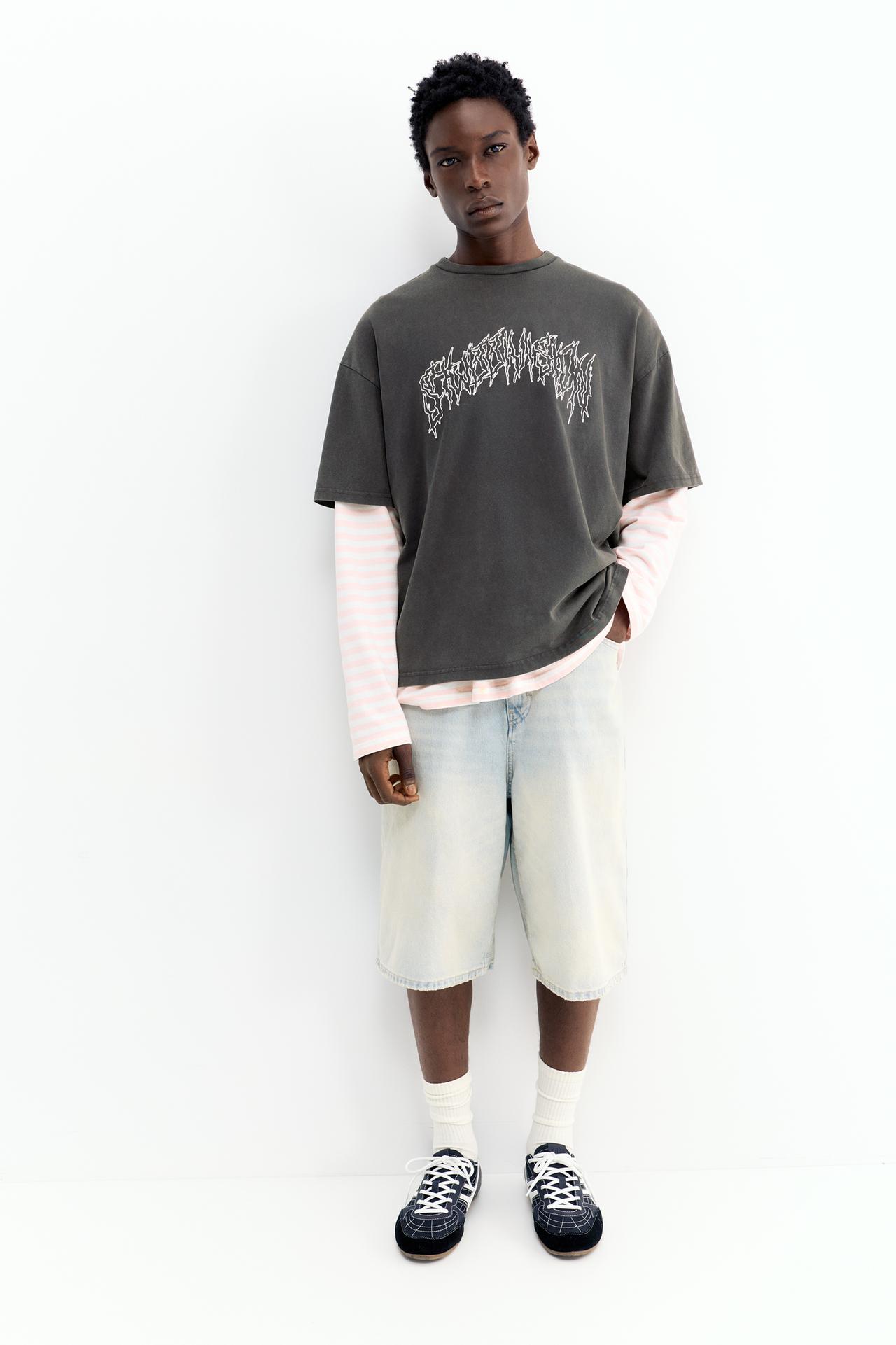 Acid wash STWD T-shirt — Black