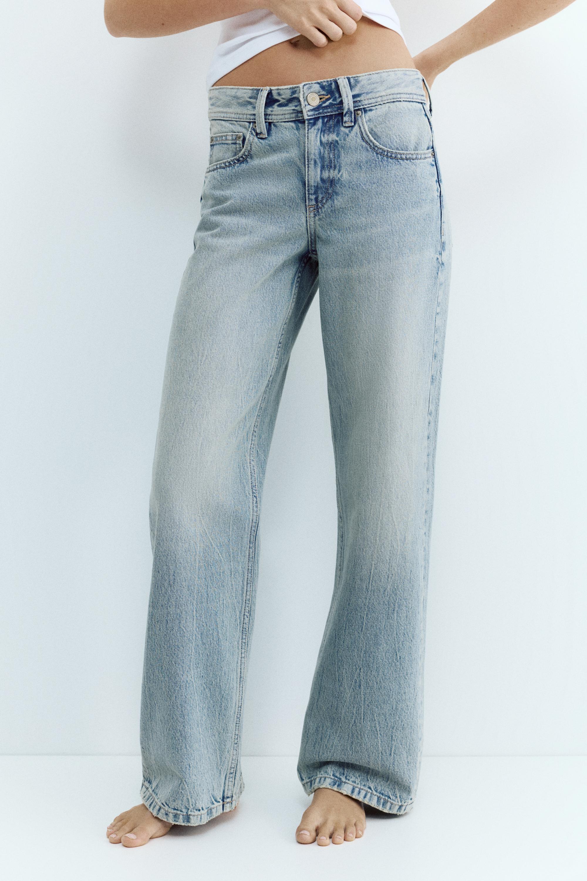 Low-rise straight-leg jeans — Pale blue