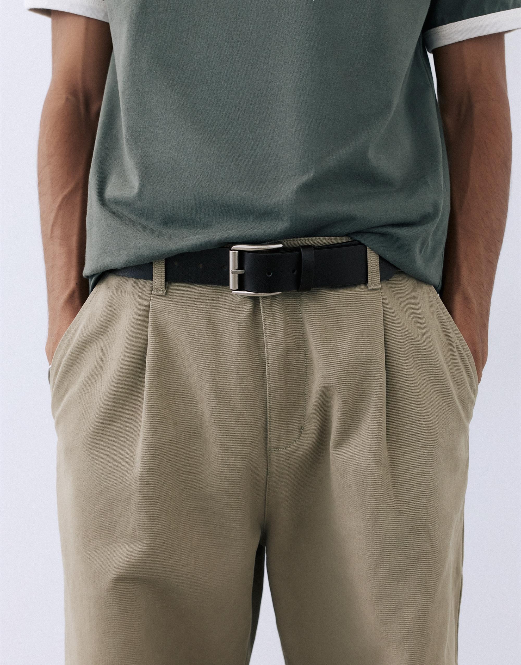 Leather-effect belt — Black
