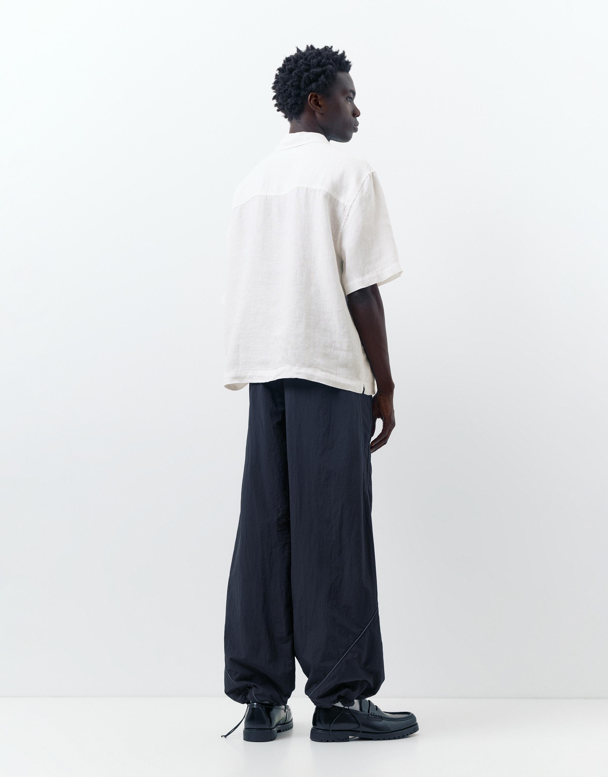 100% linen short sleeve shirt — Off white
