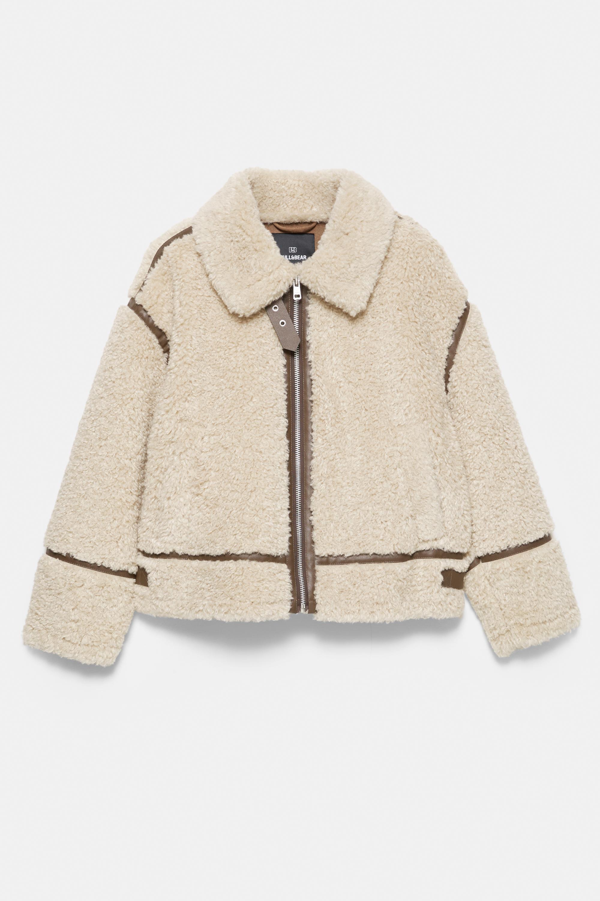 専用 新品 Reversible Faux Shearling Reversible faux shearling jacket - pull&bear