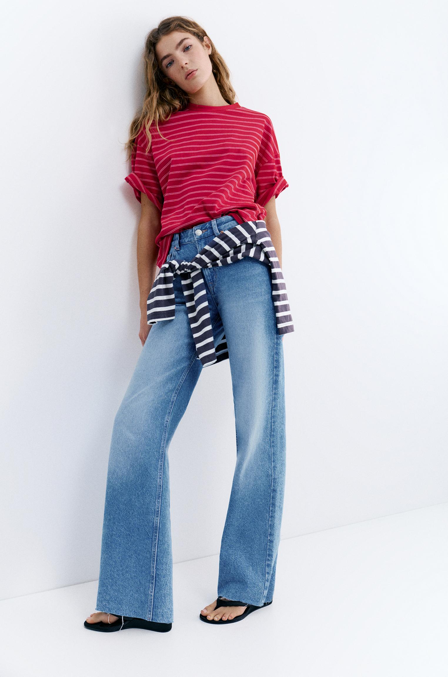 High-waist wide straight-leg jeans — Indigo