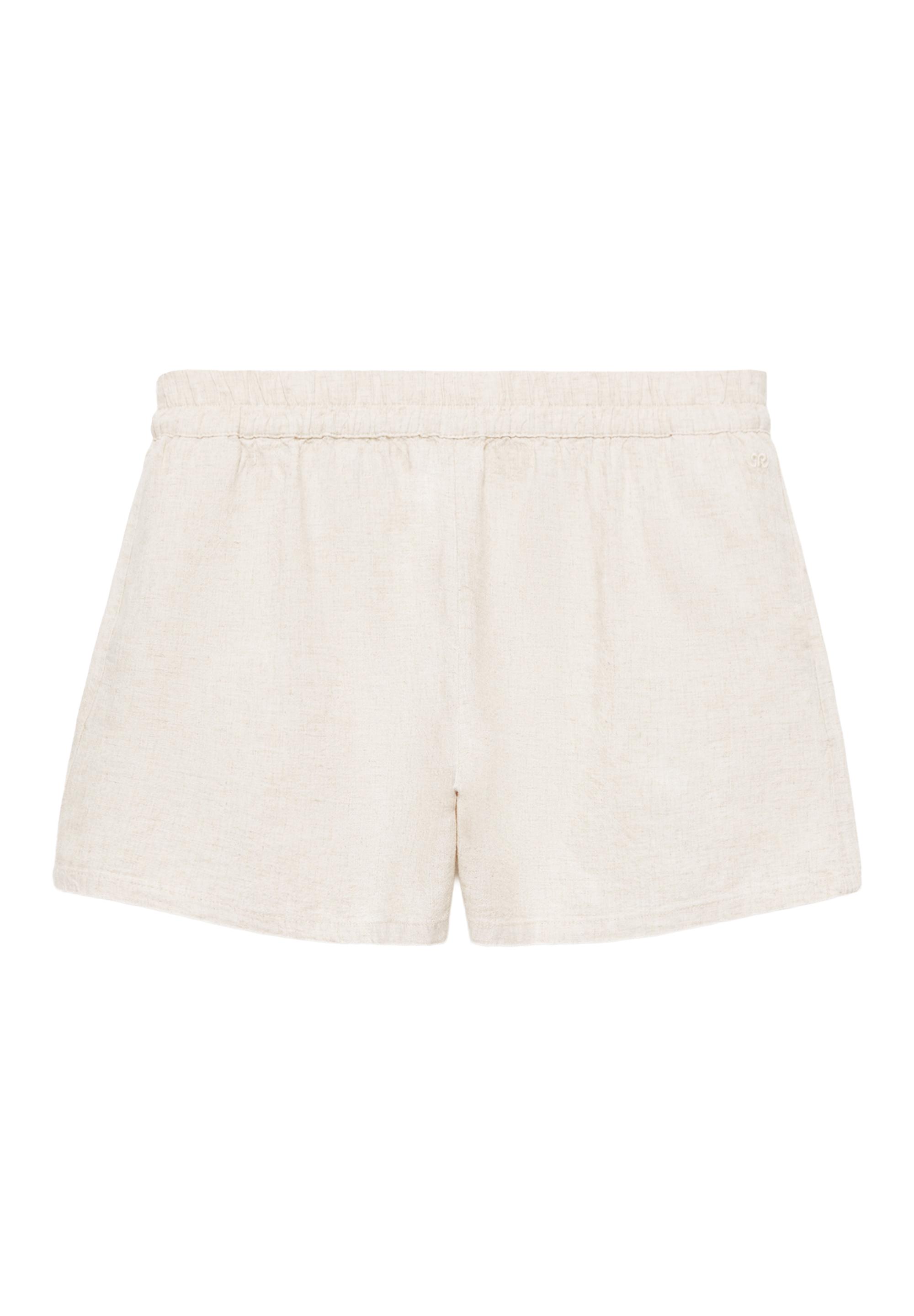 Linen blend shorts — Beige
