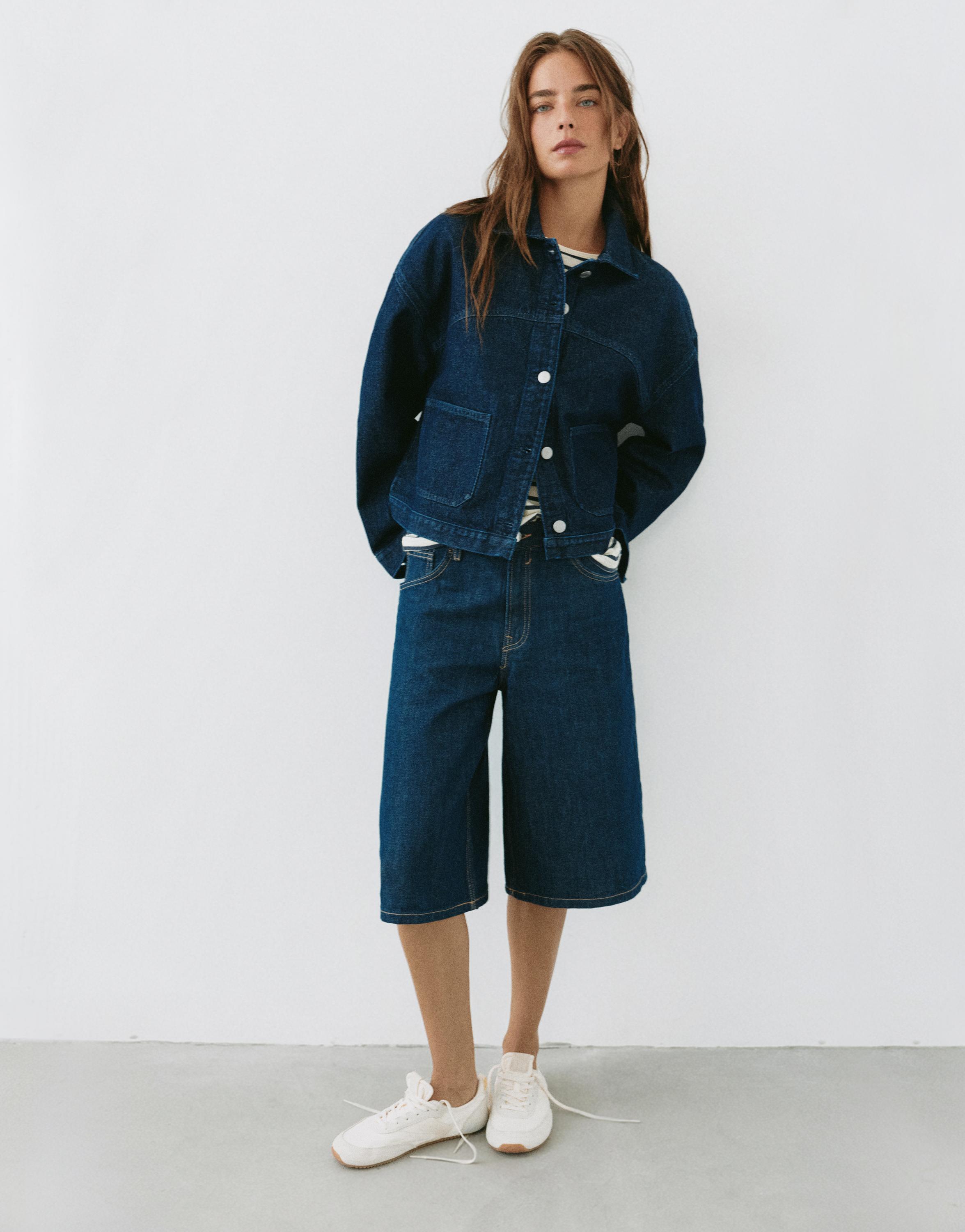 Boxy denim overshirt — Navy