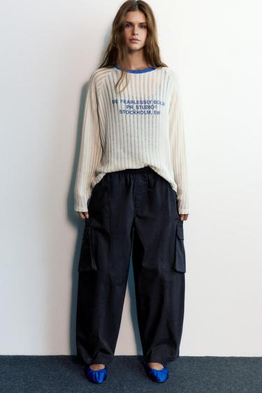 Barrel cargo trousers — Dark grey 1