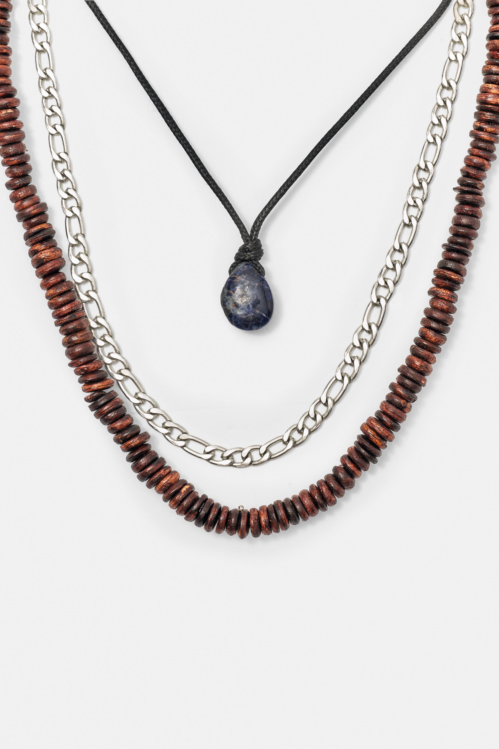 Pack of 3 bead and stone necklaces — Others