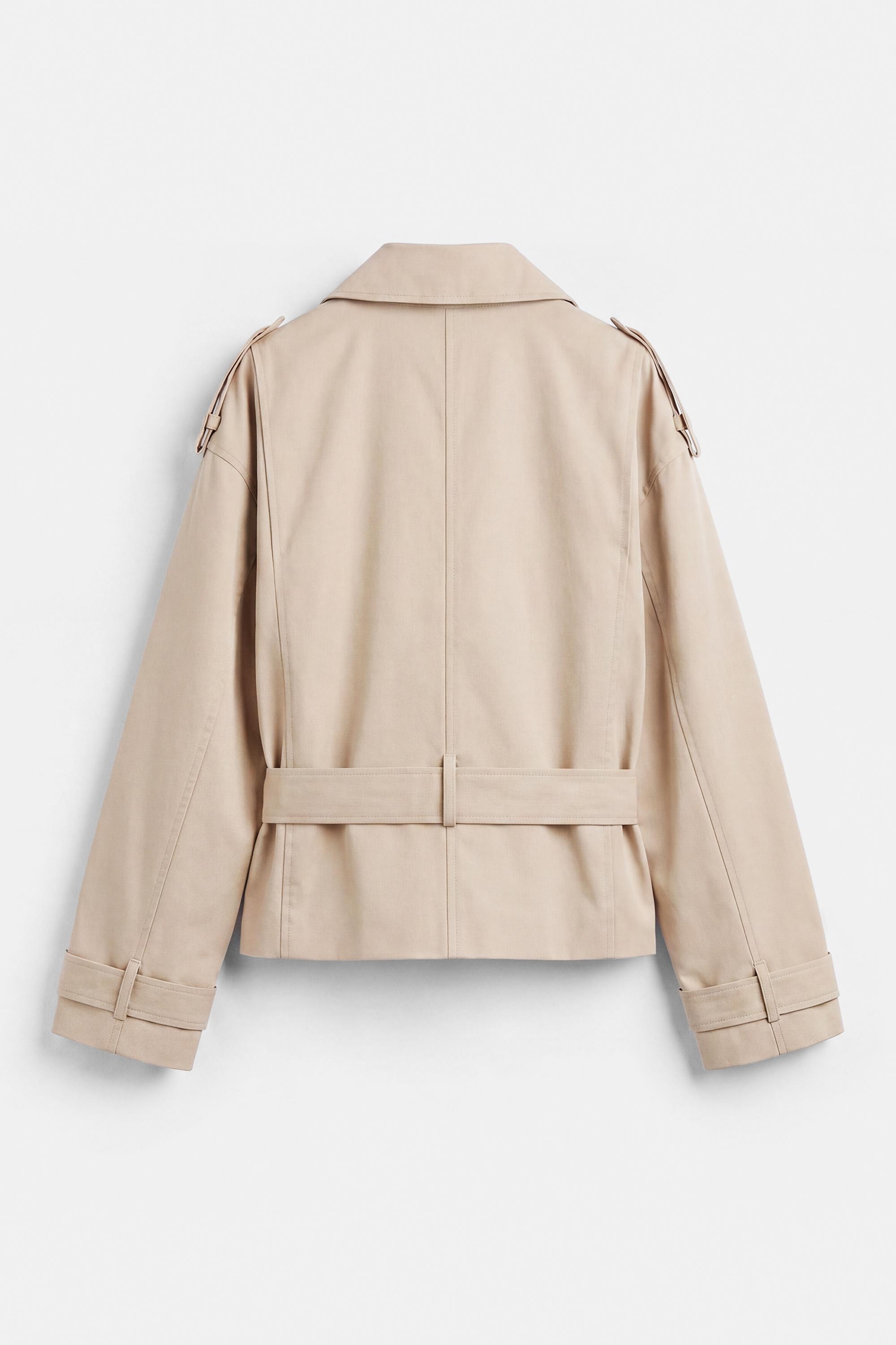 Short belted trench coat — Ecru (alternate view)