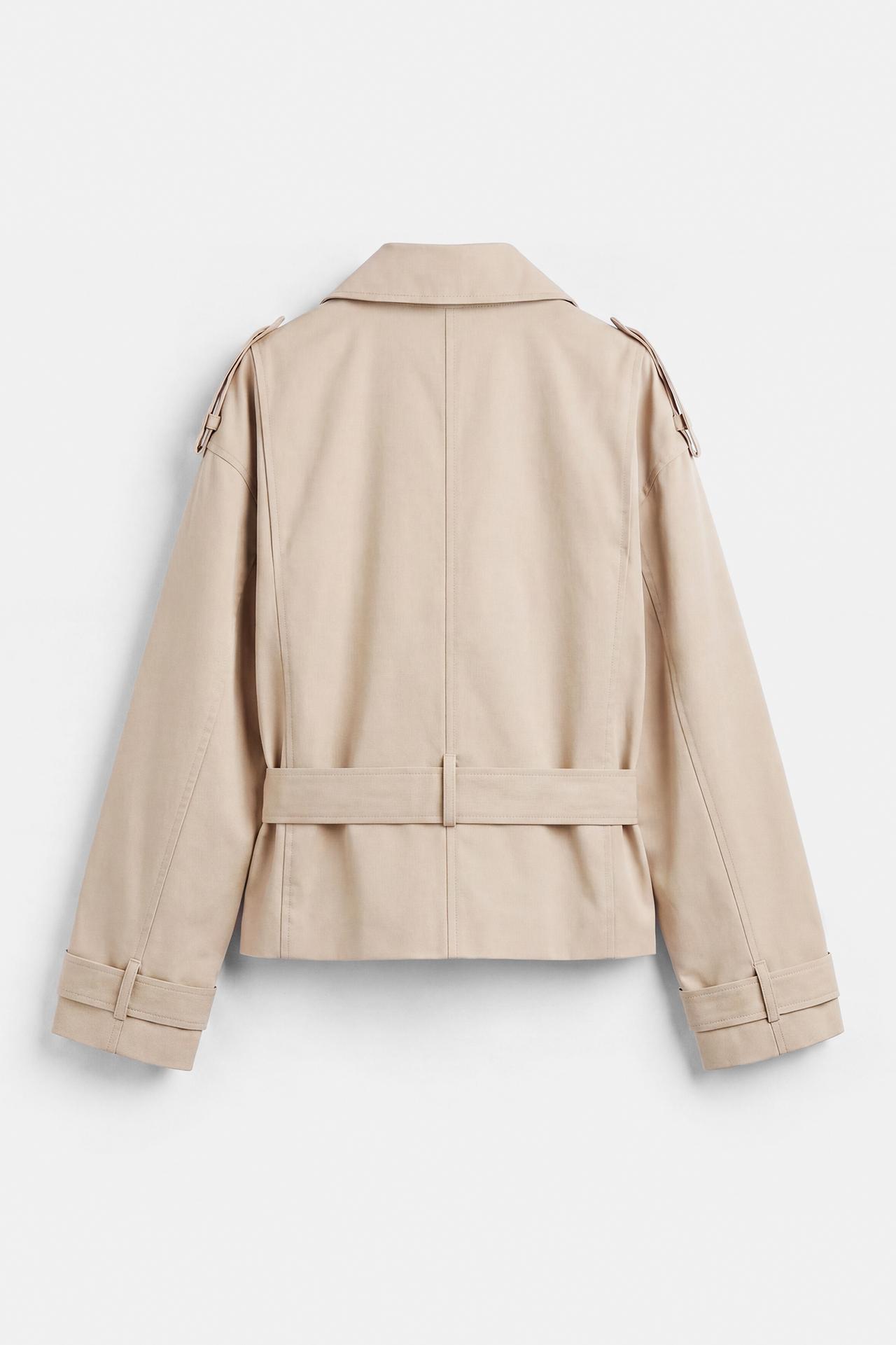 Short belted trench coat — Ecru