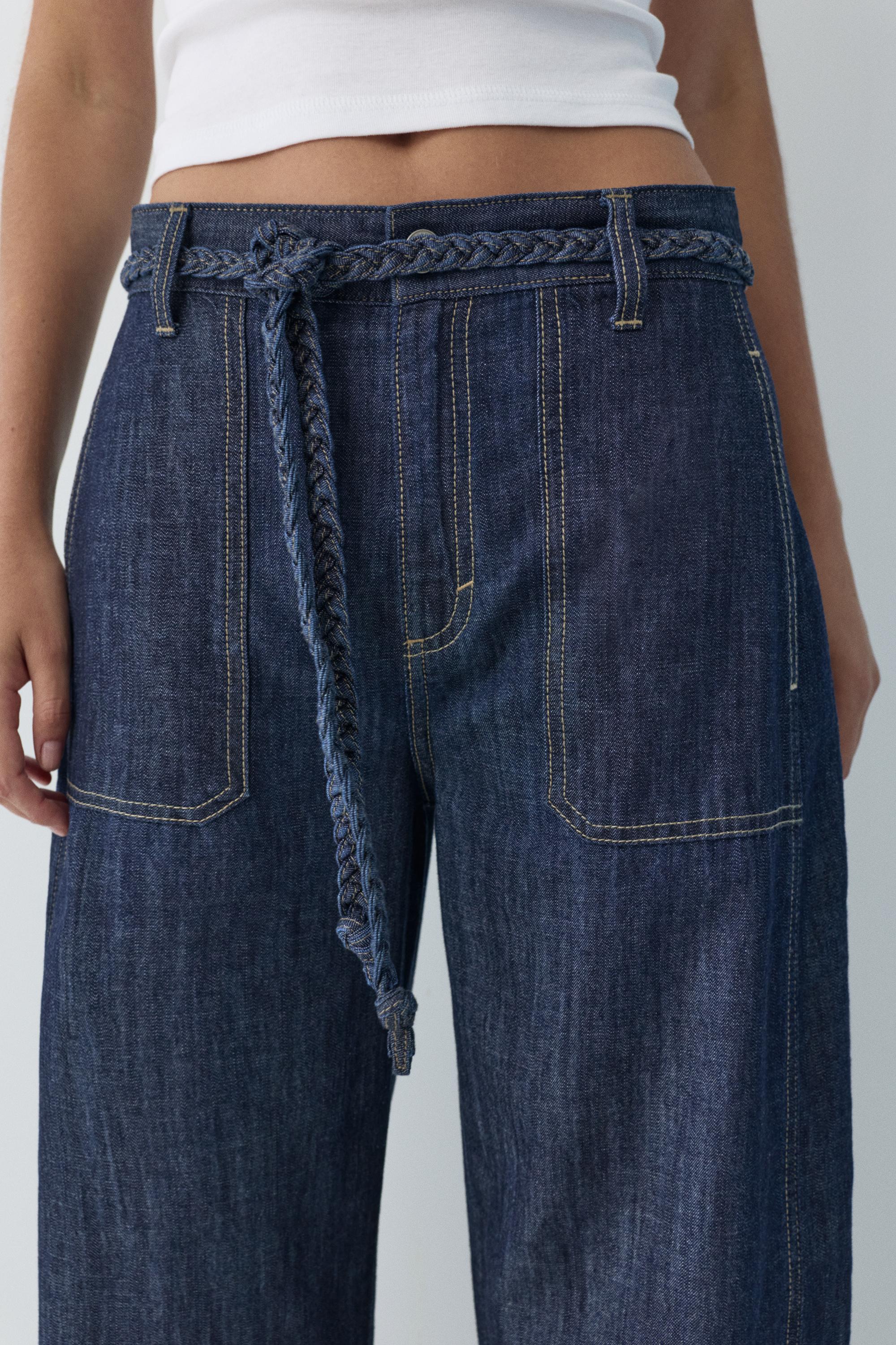 Balloon jeans with drawstring — Navy