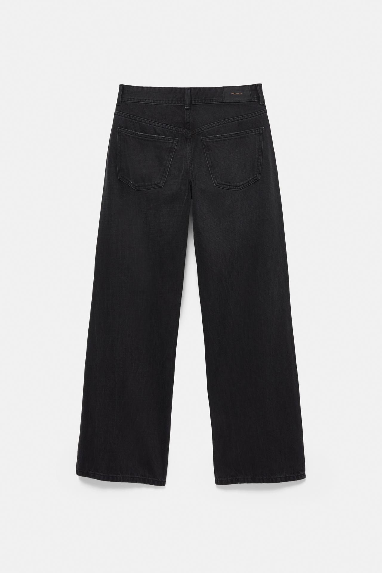 Low-rise straight-leg jeans — Black tone