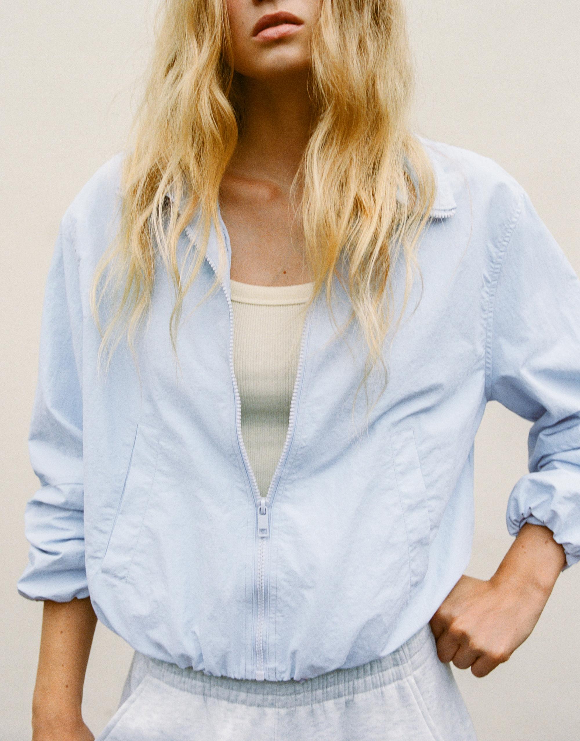 Lightweight bomber jacket — Pastel blue