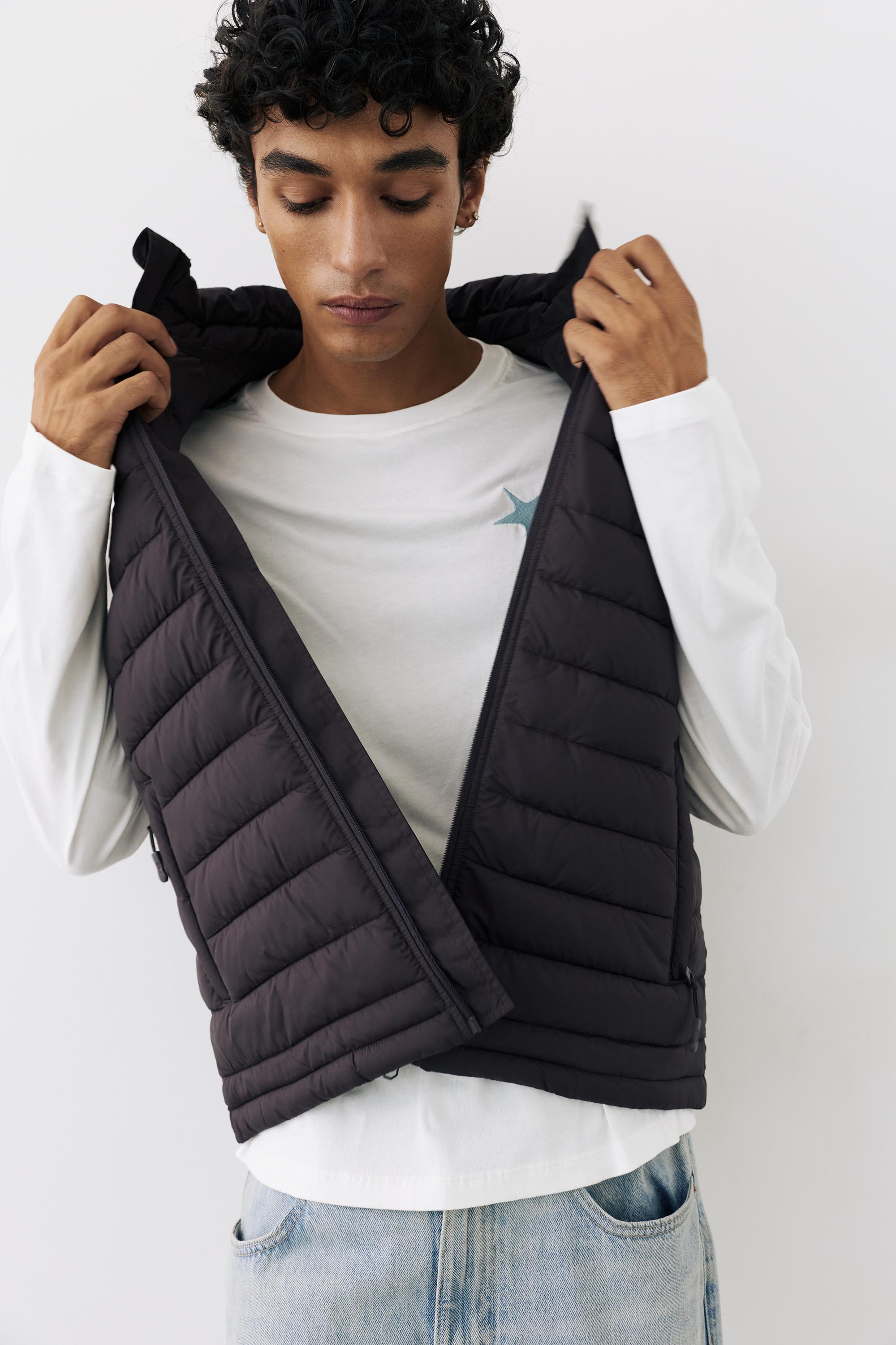 Quilted gilet — Dark brown