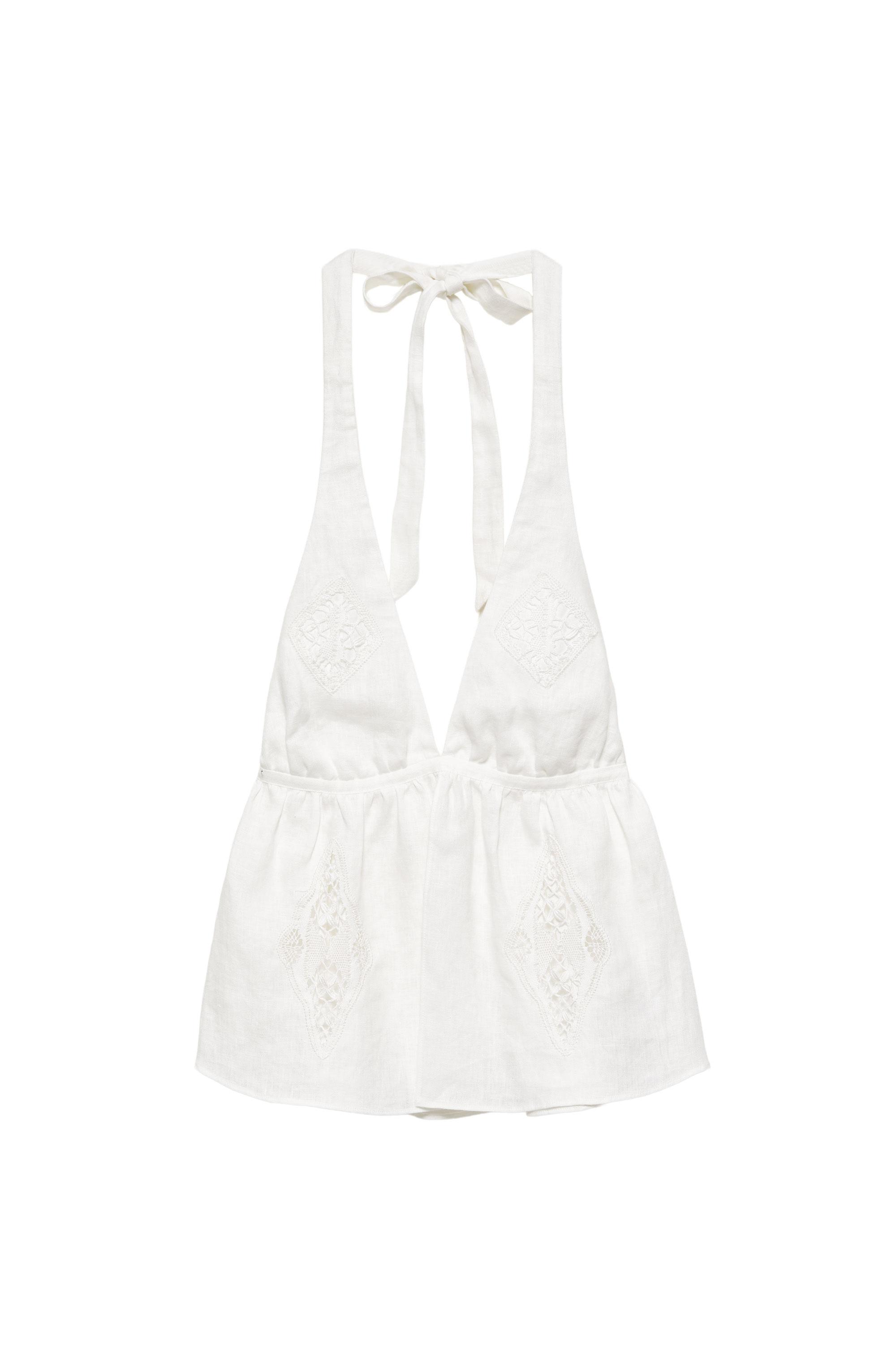 Top halter 100% lino Encaixe de Camariñas x Pull&Bear