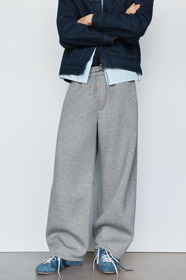Neoprene-effect darted trousers — Grey marl 4