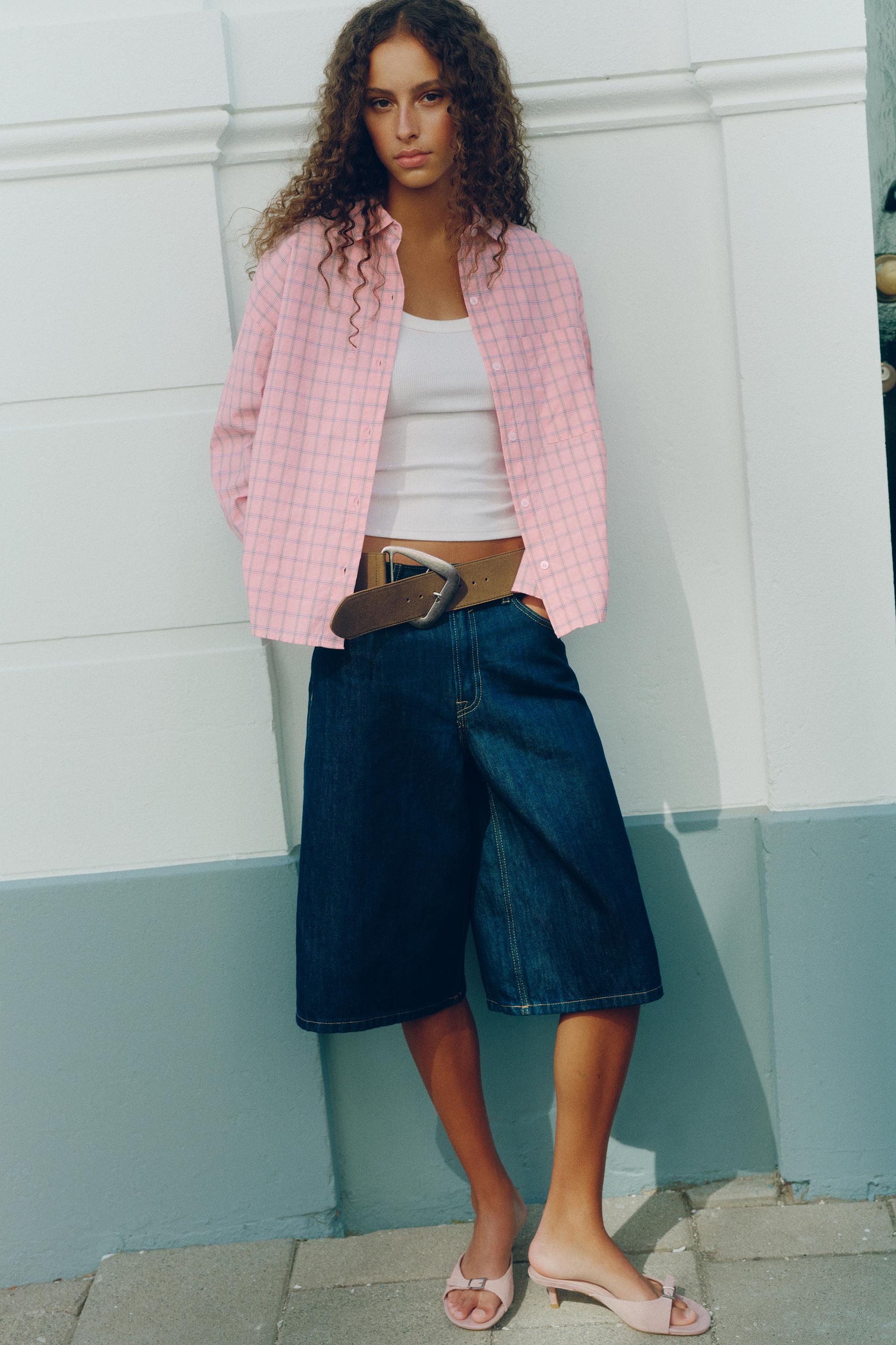 Check pocket shirt — Pink