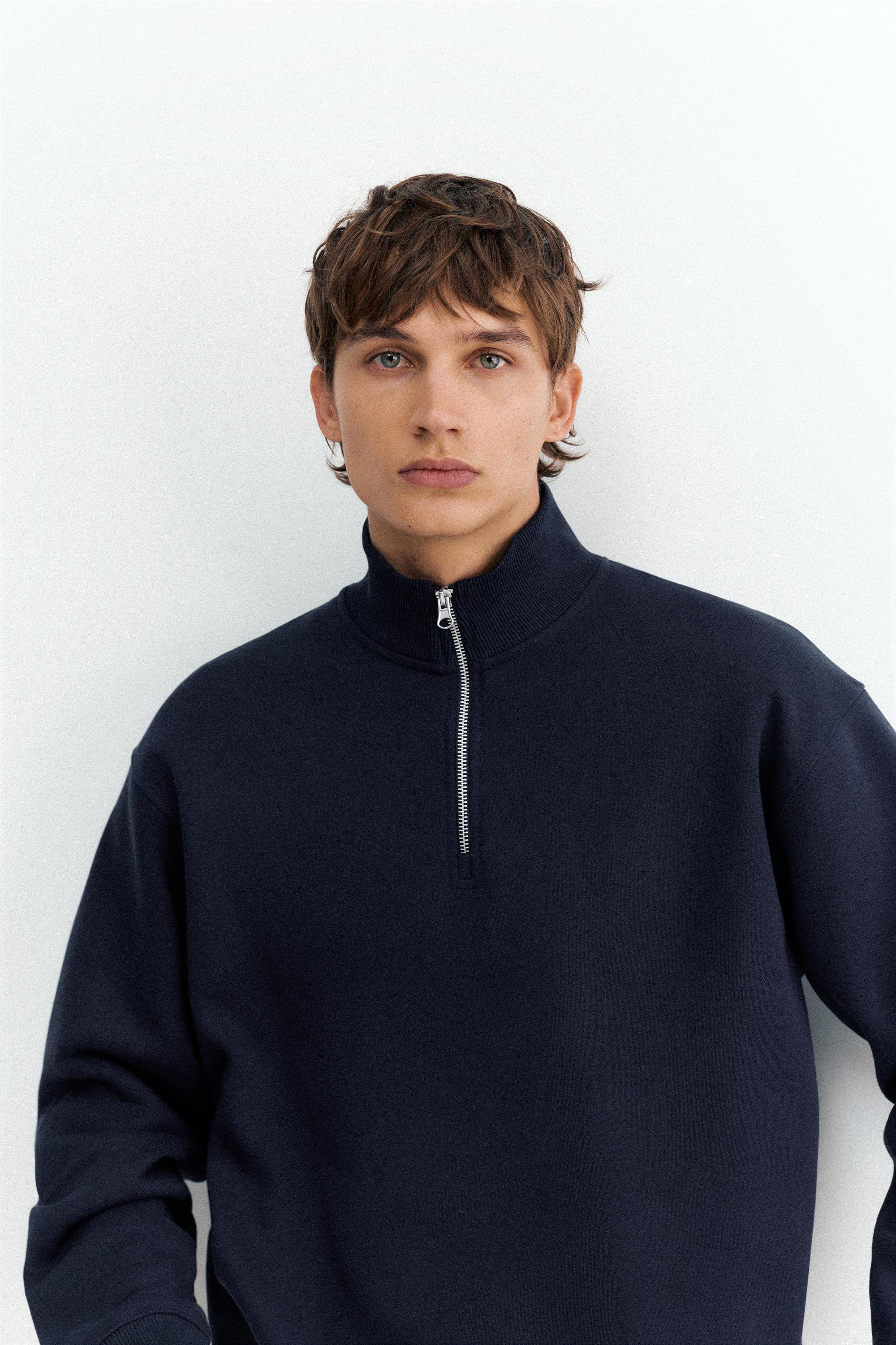 Quarter-zip sweatshirt — Navy