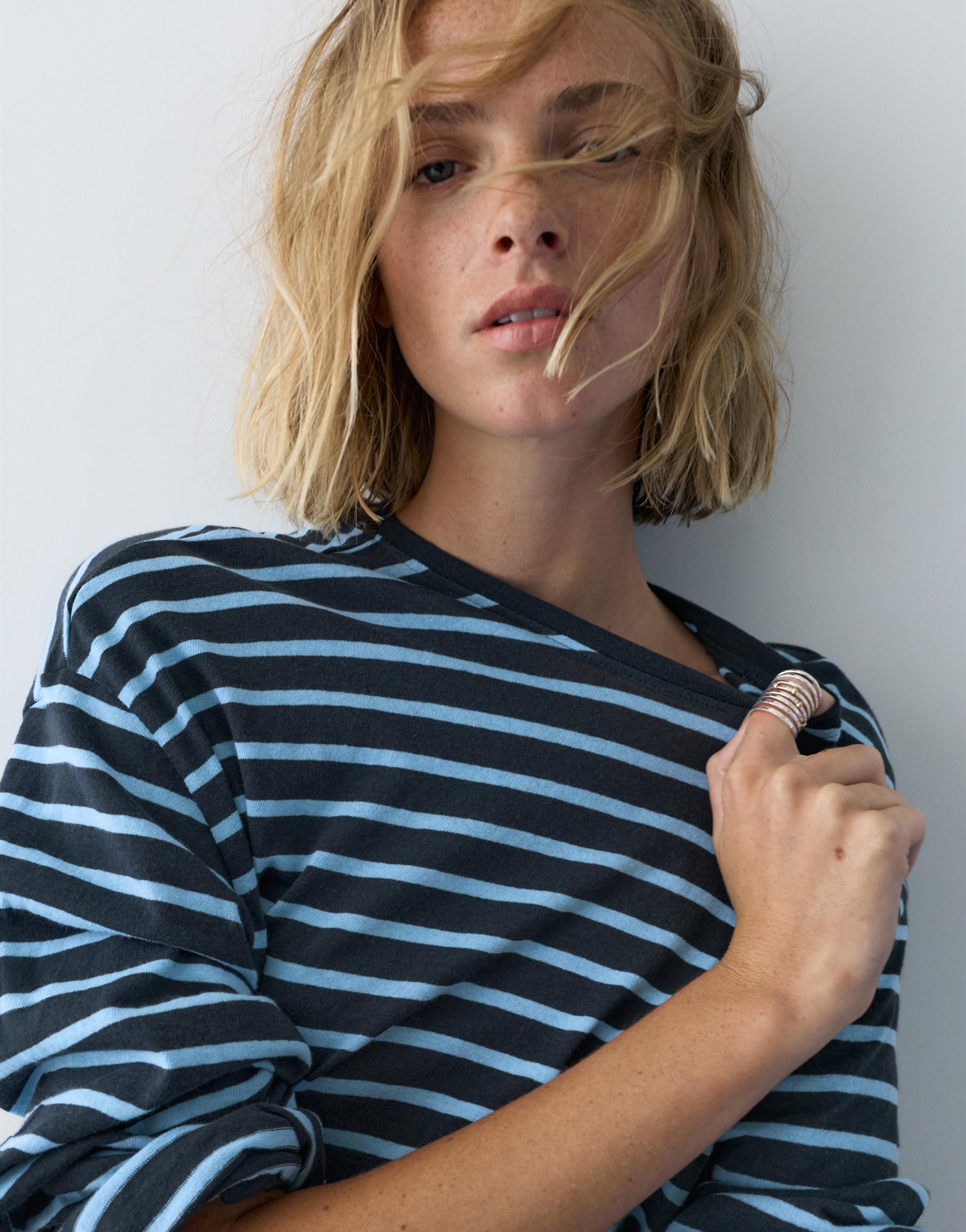 Çizgili uzun kollu t-shirt - Görsel 28