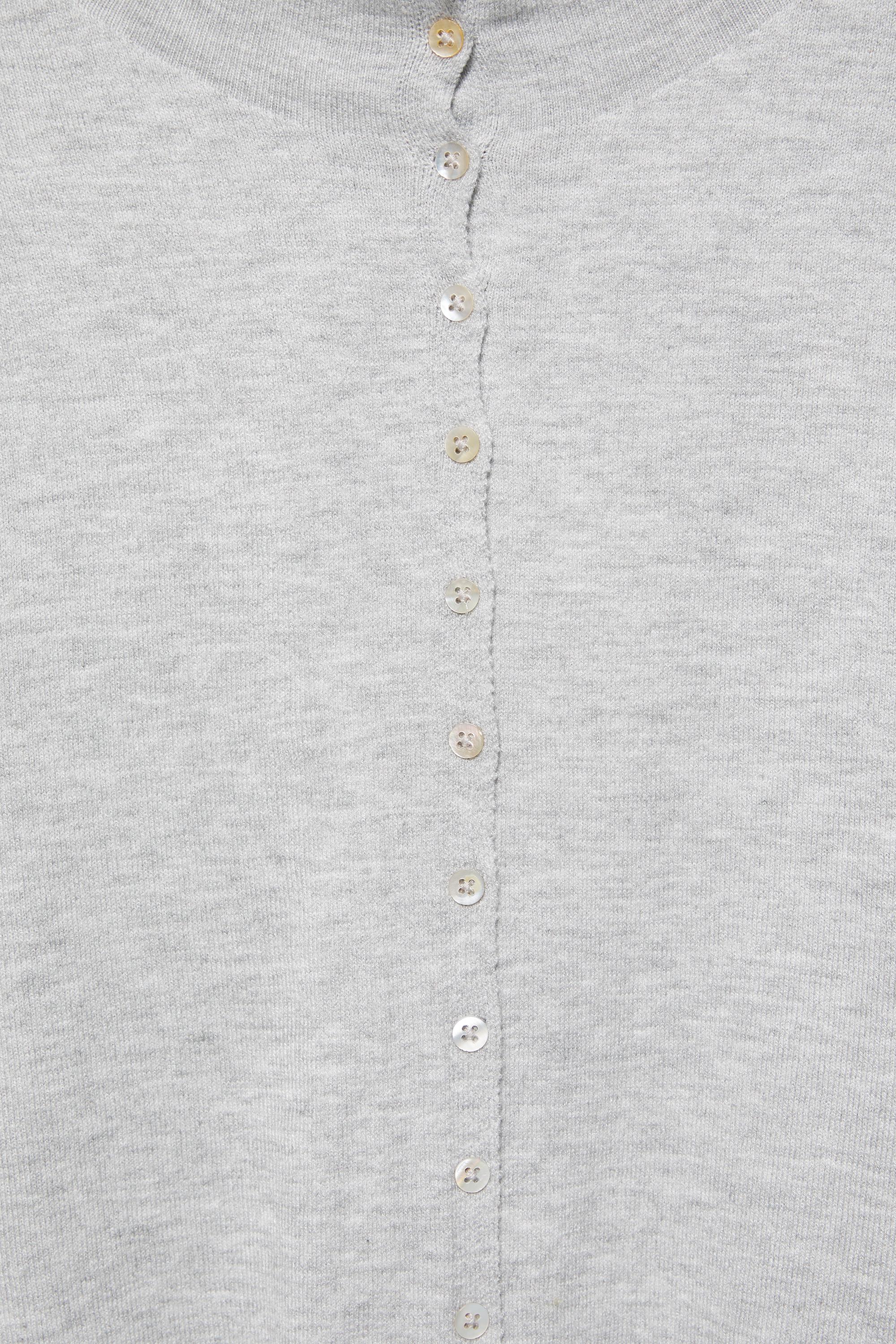 High-neck cardigan — Grey marl