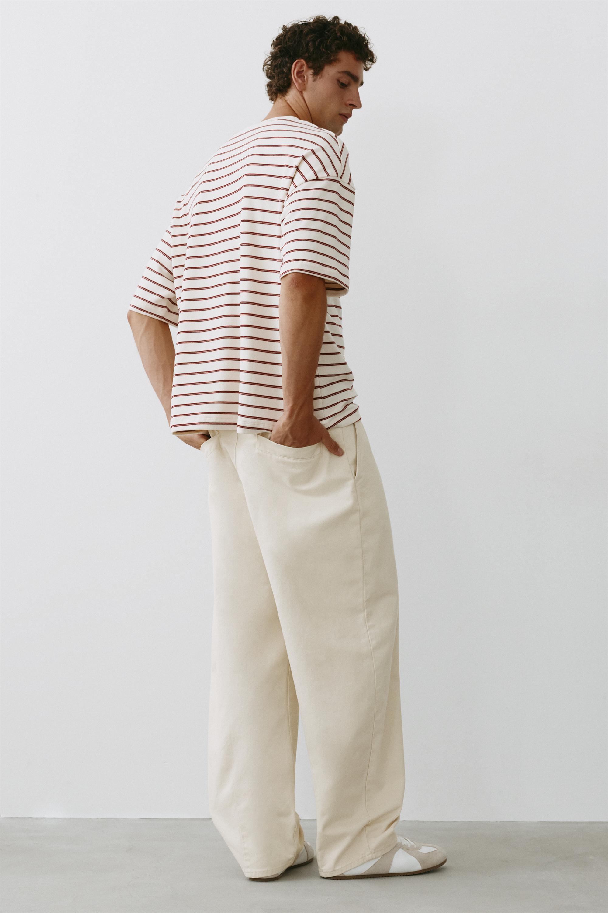 Baggy darted chinos — Off white