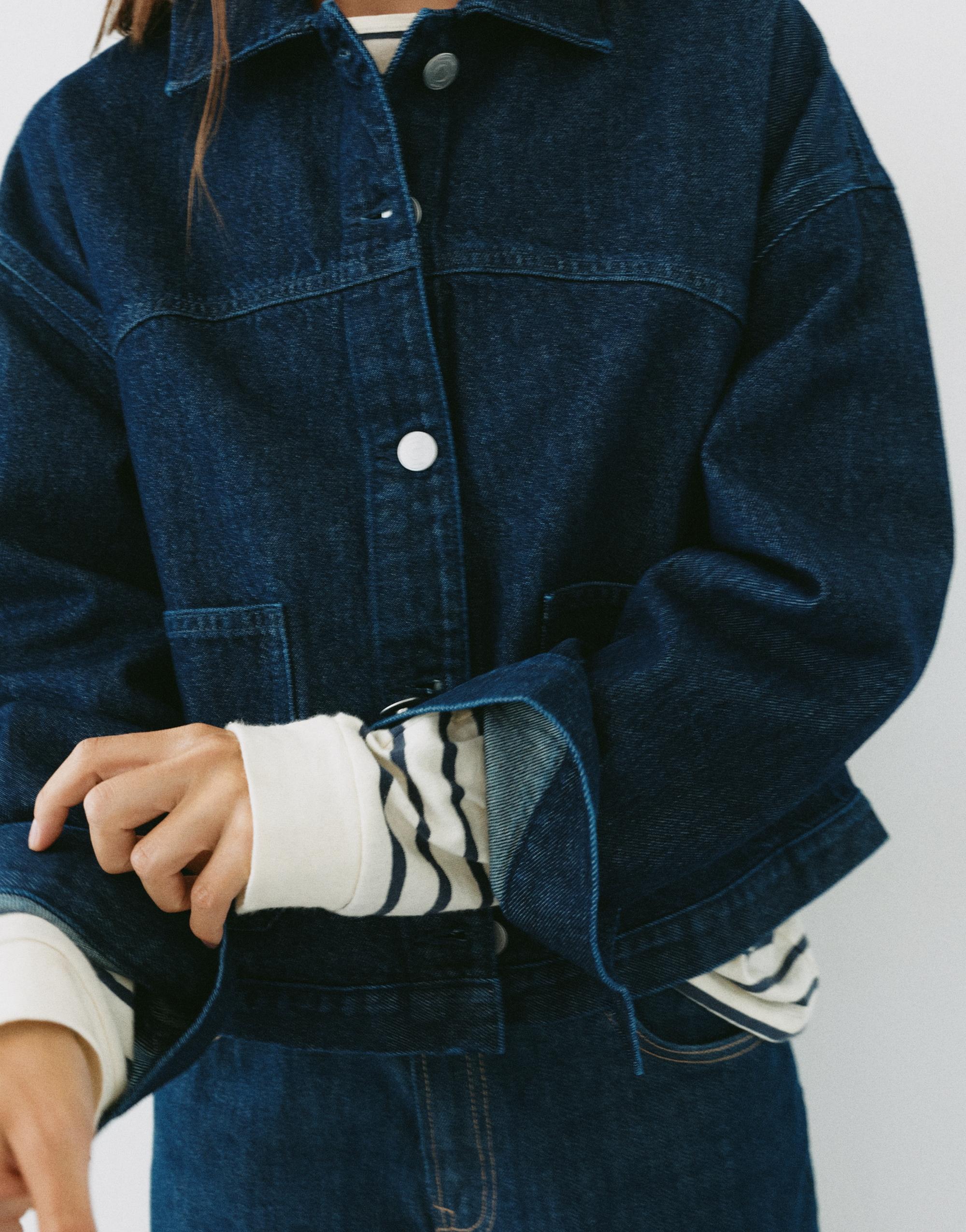Boxy denim overshirt — Navy