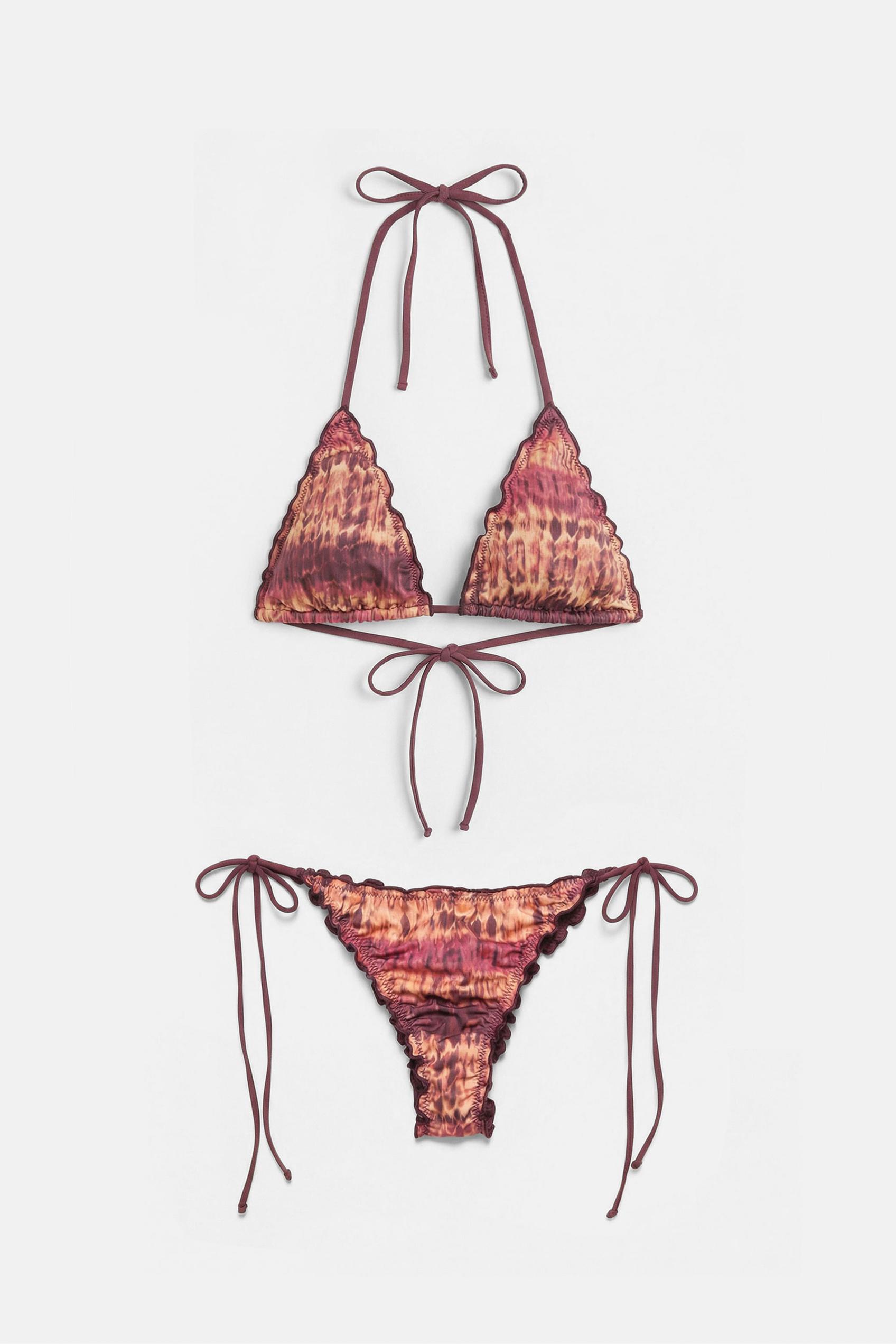 Tie-dye frill bikini bottoms — Orange