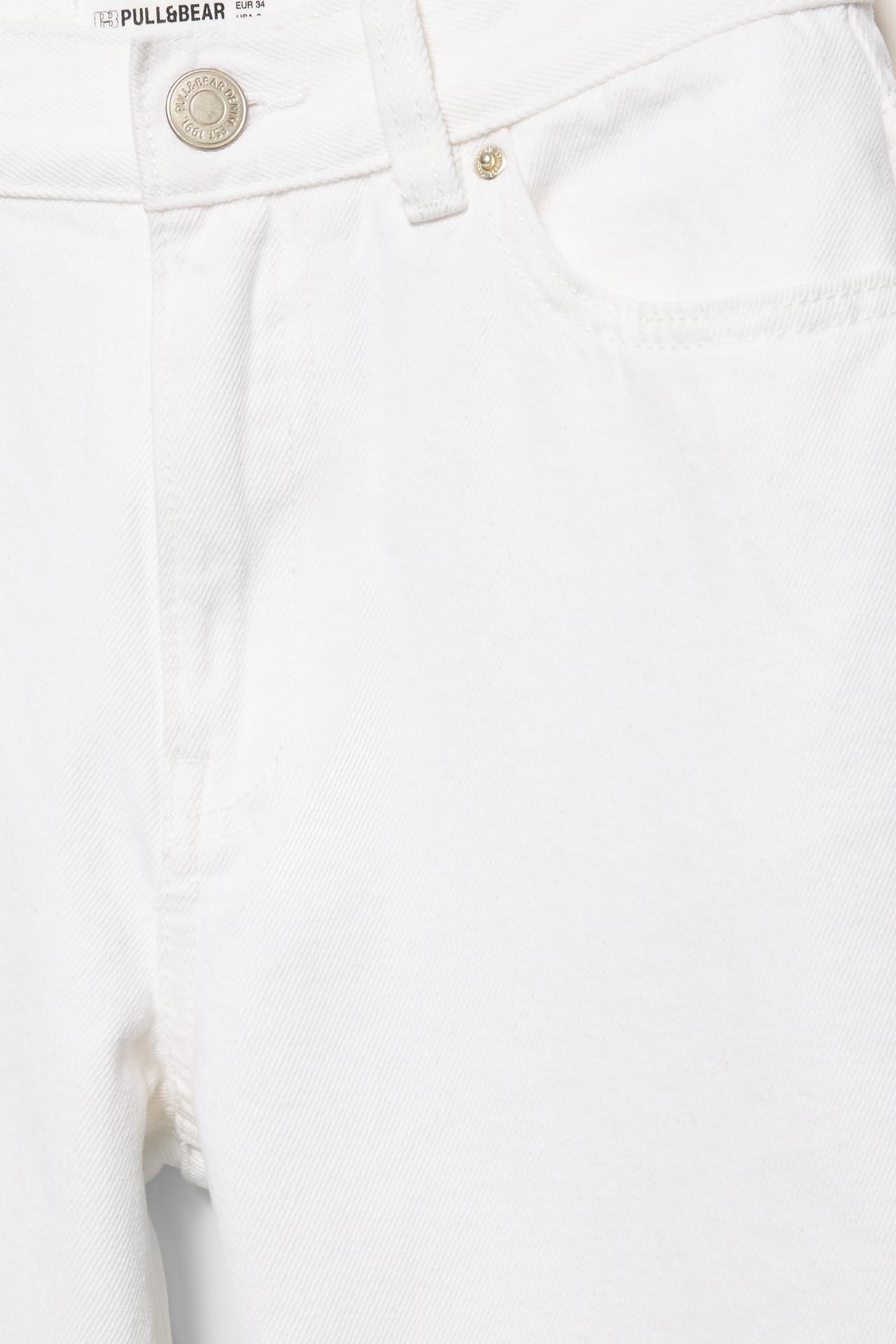 High-waist mom fit jeans — Bright white