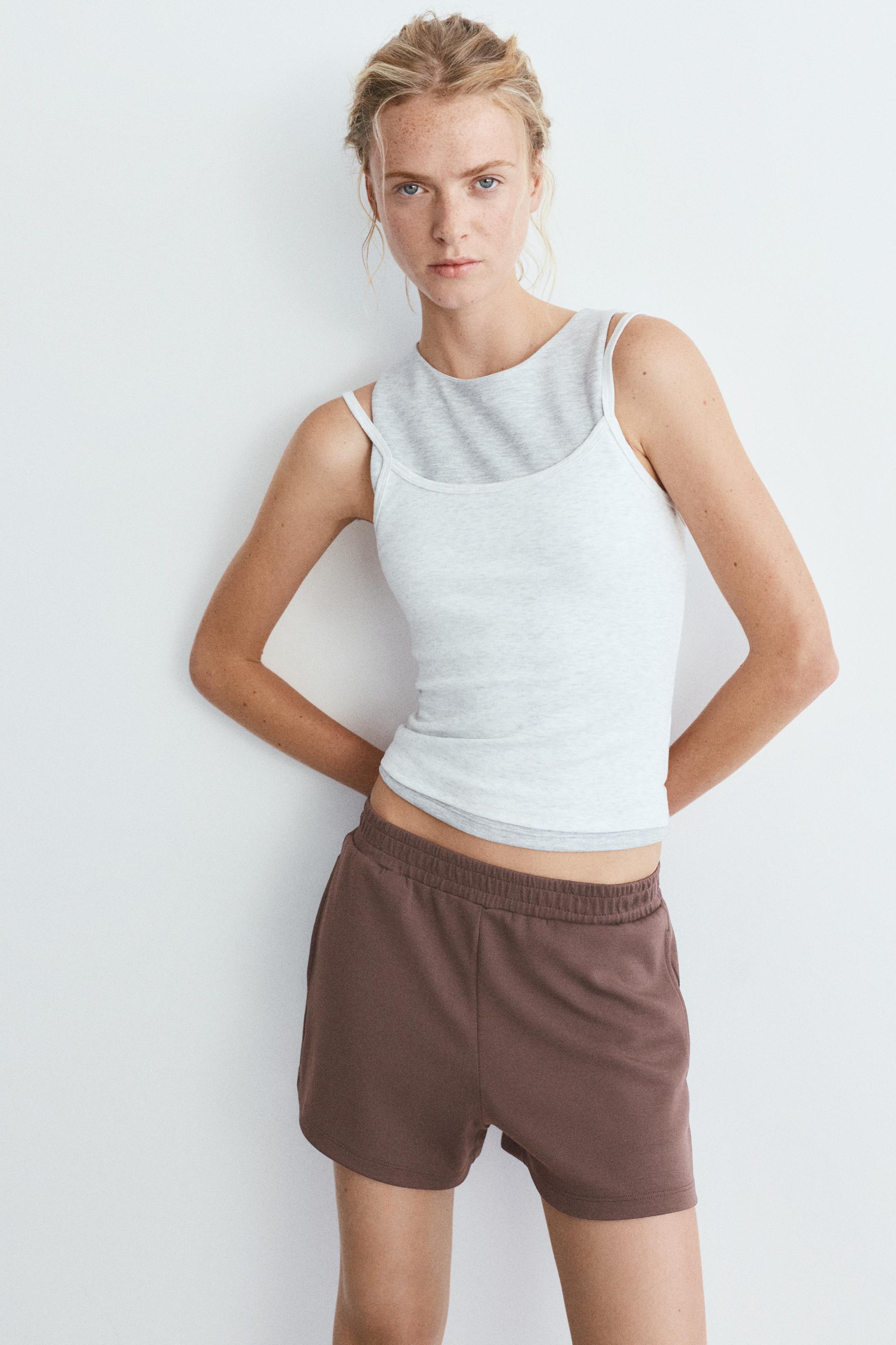 Soft touch sports shorts — Brown
