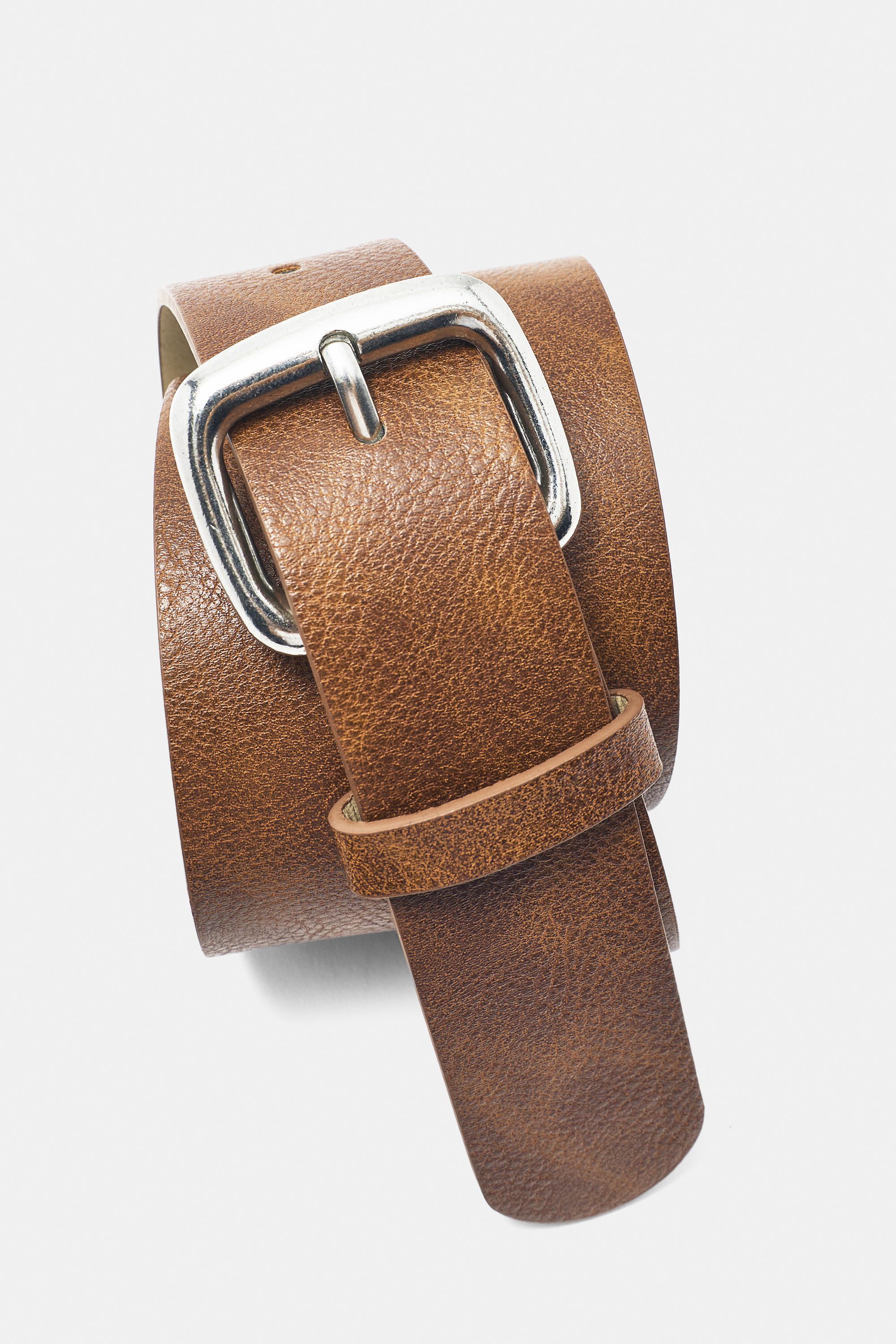 Square buckle belt — Brown