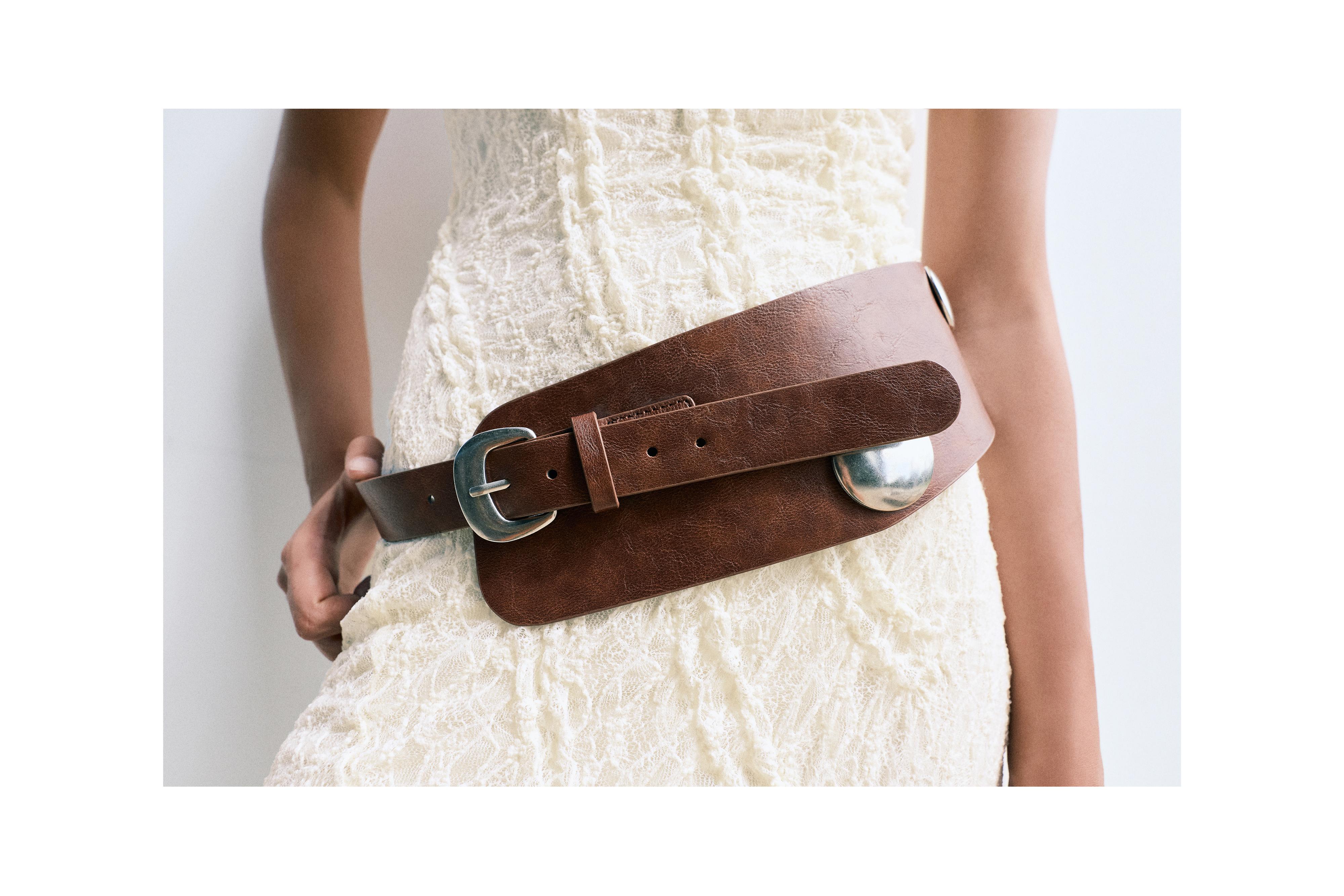 Studded belt — Brown