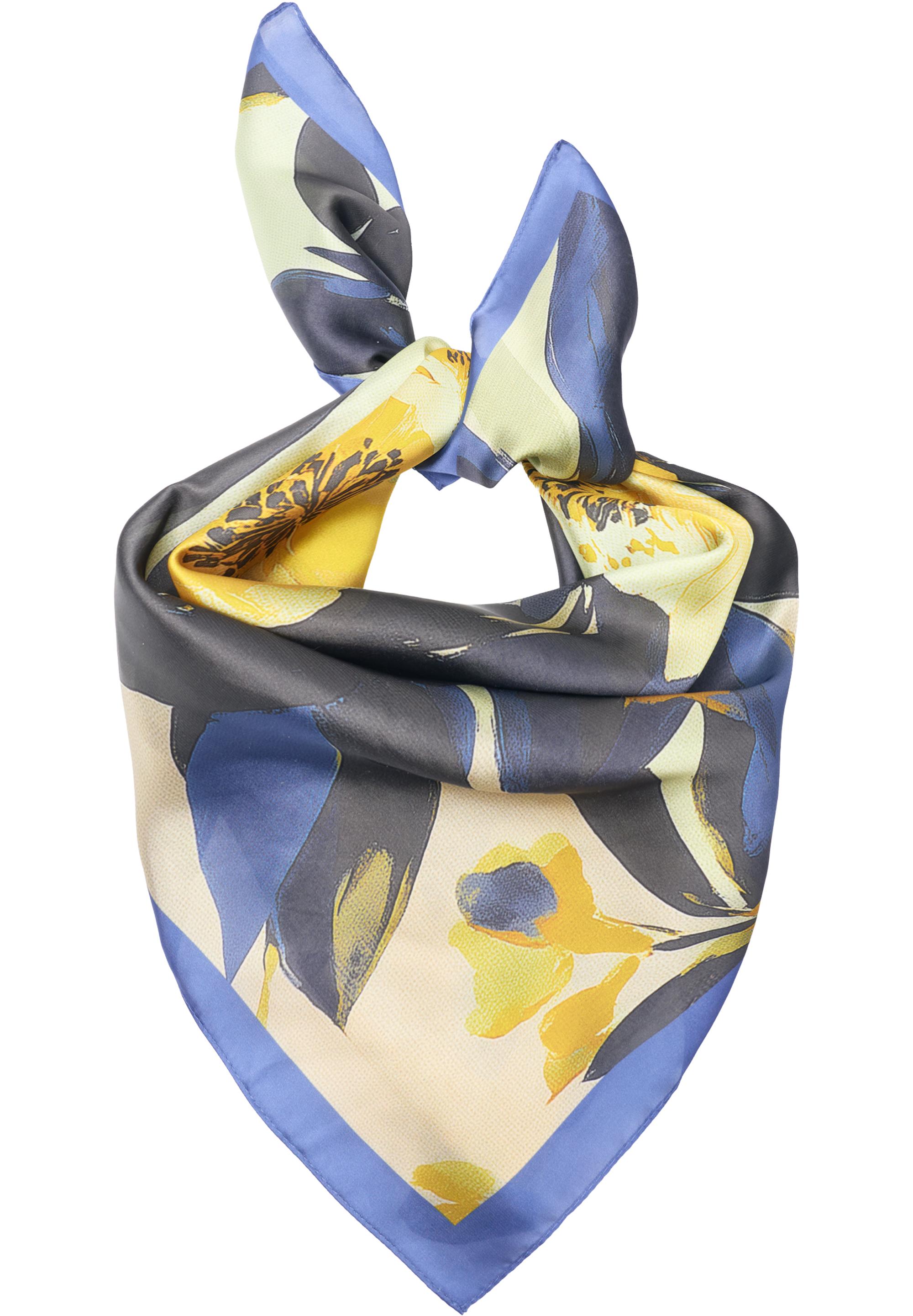 Floral satin scarf — Blue