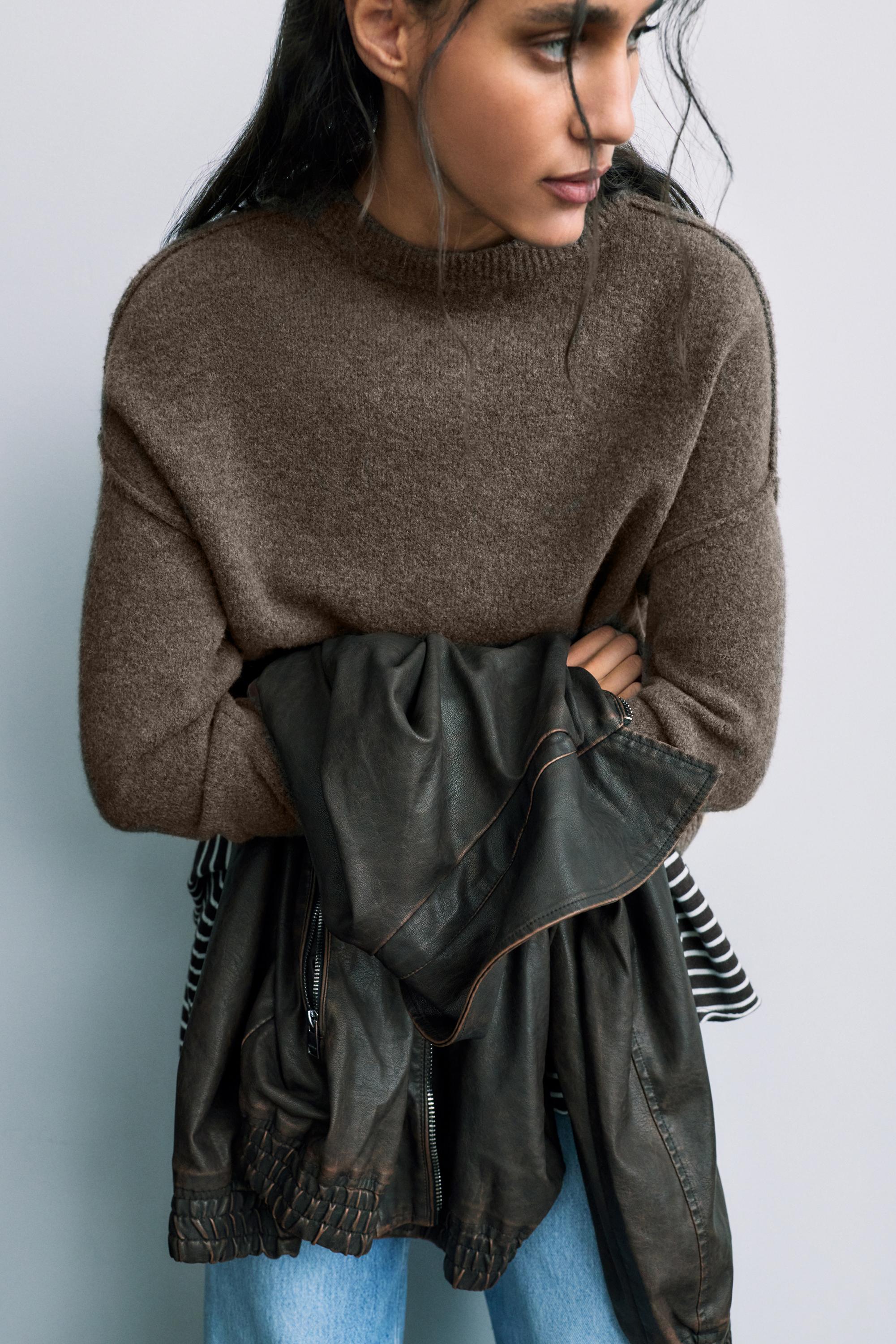 Soft knit cardigan — Brown
