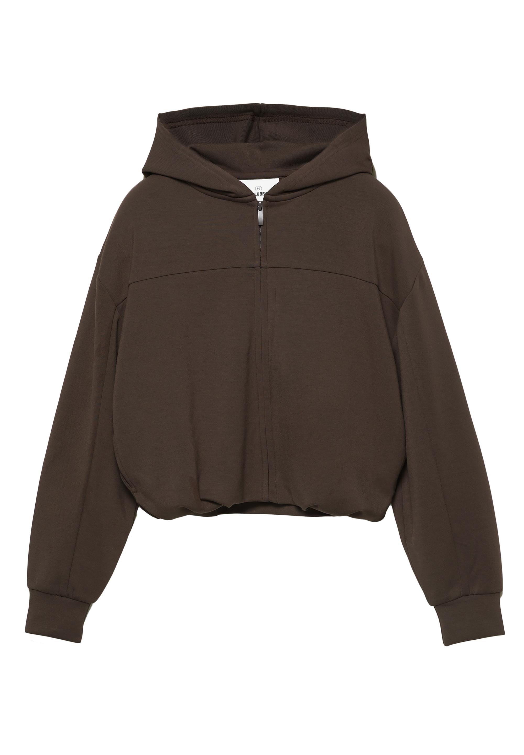Soft touch hooded sweatshirt — Brown