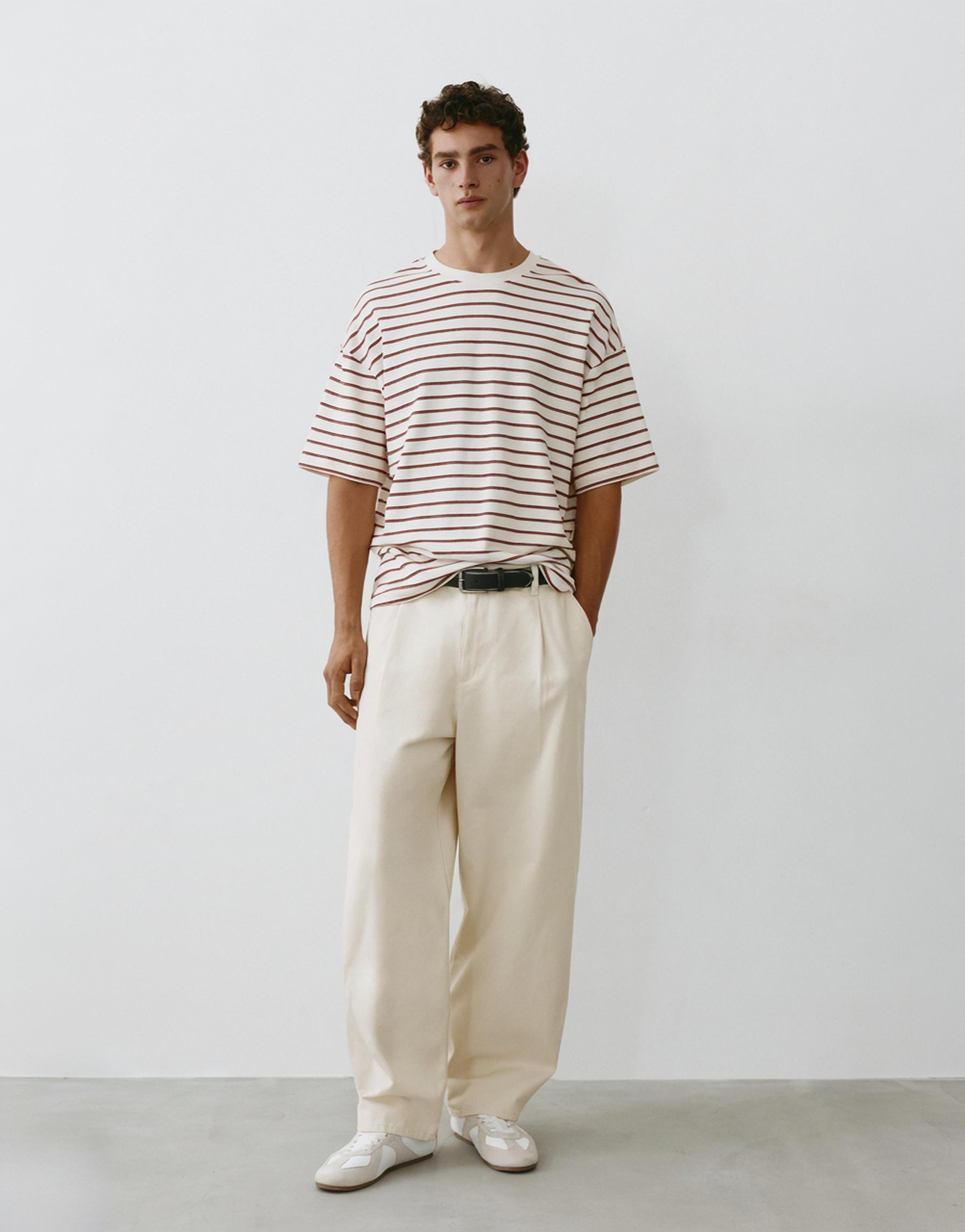 Baggy darted chinos — Off white
