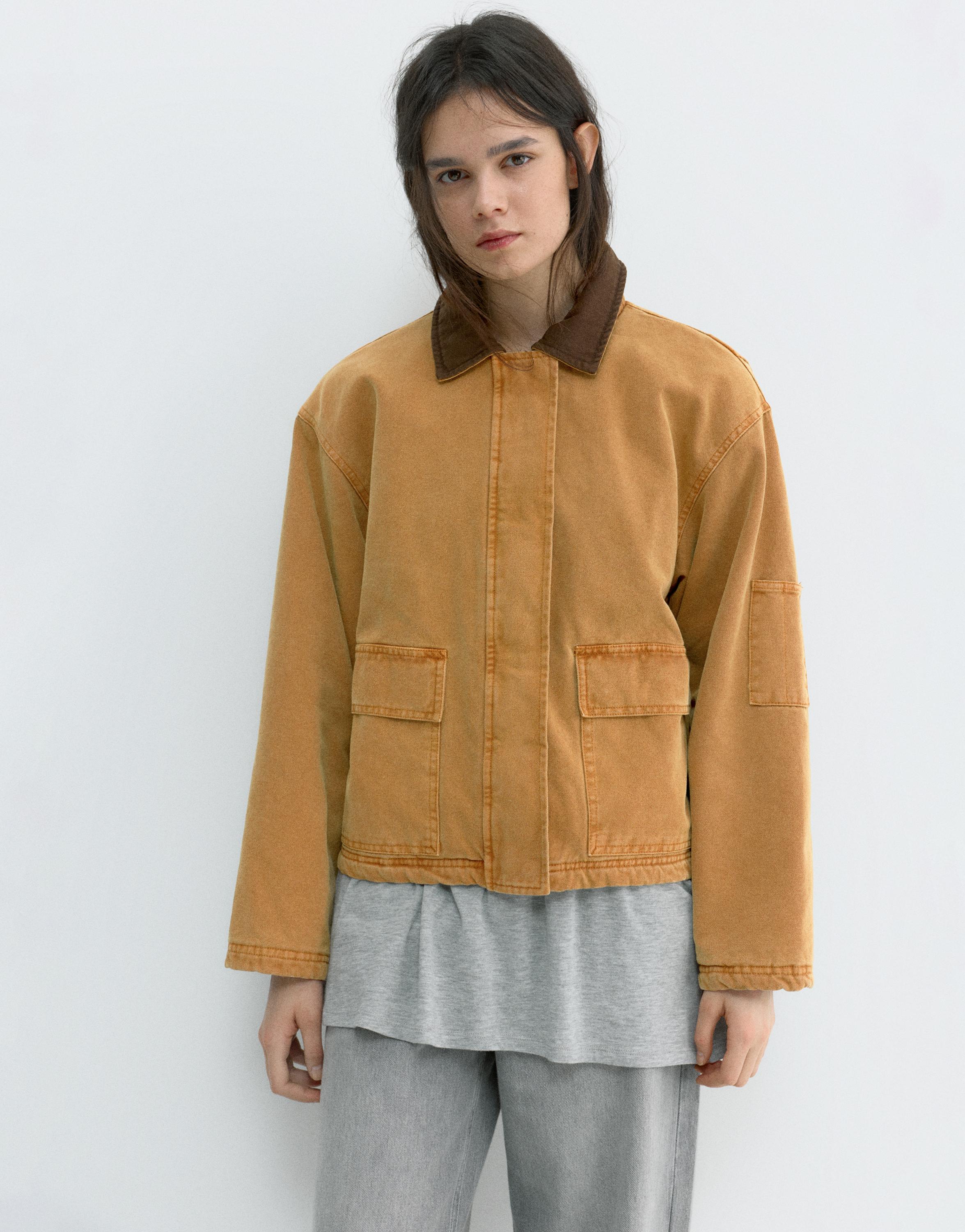 Combined collar jacket — Ocher