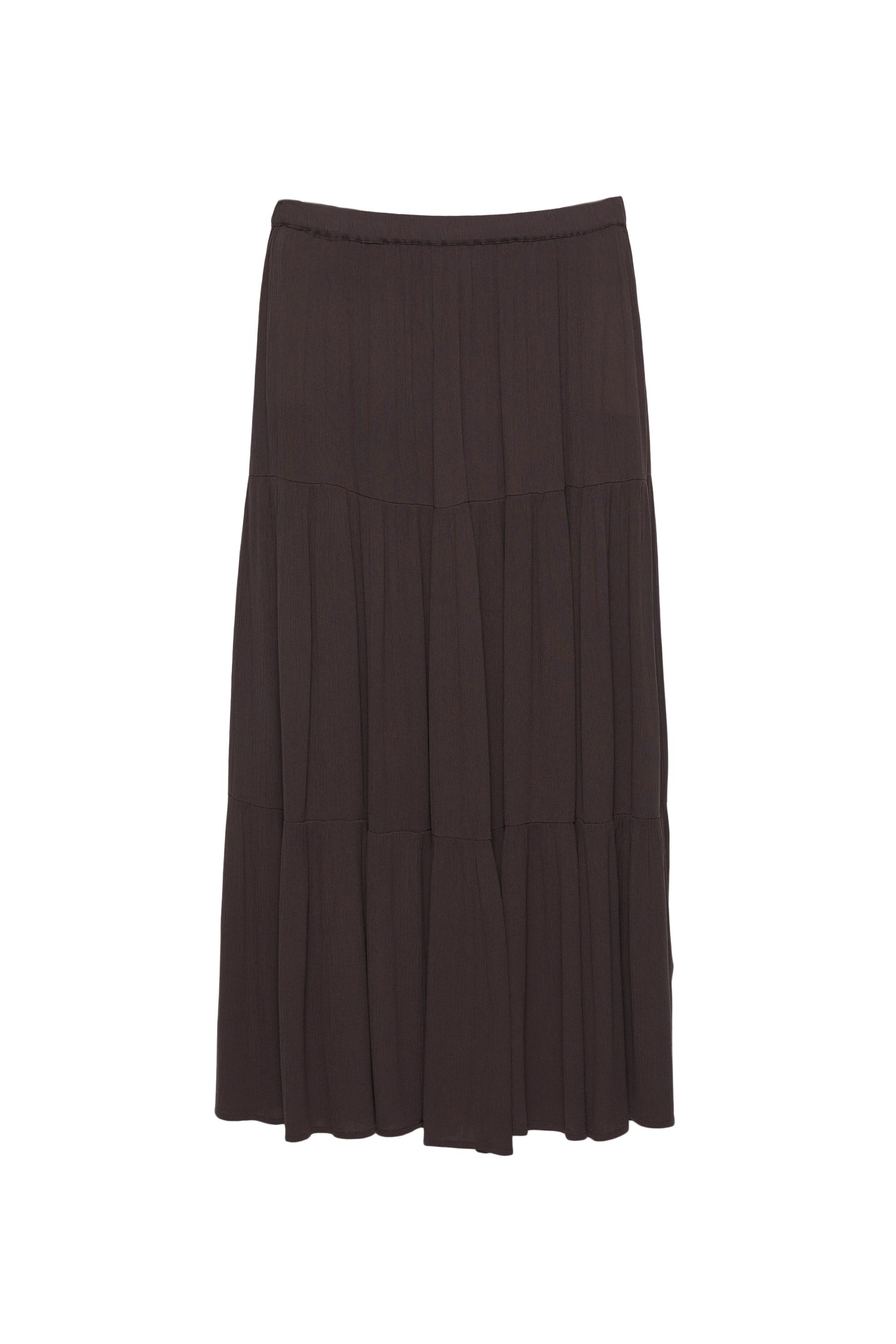 Falda midi fluida paneles