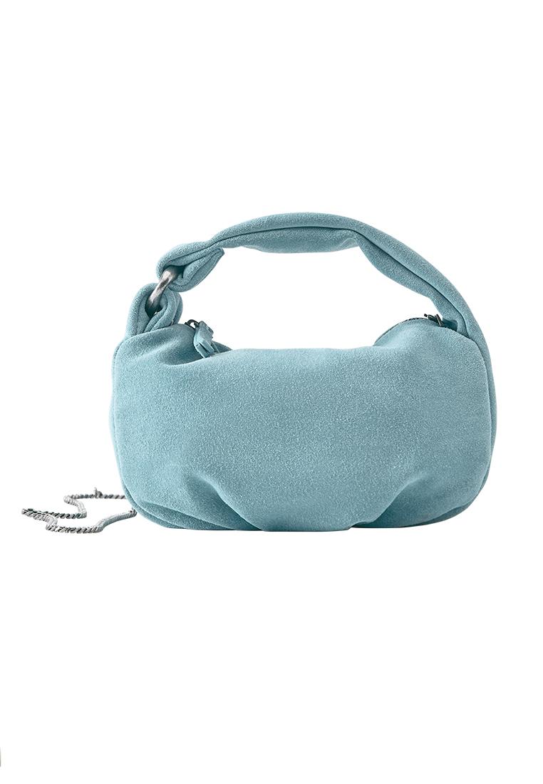 Mini leather handbag — Blue